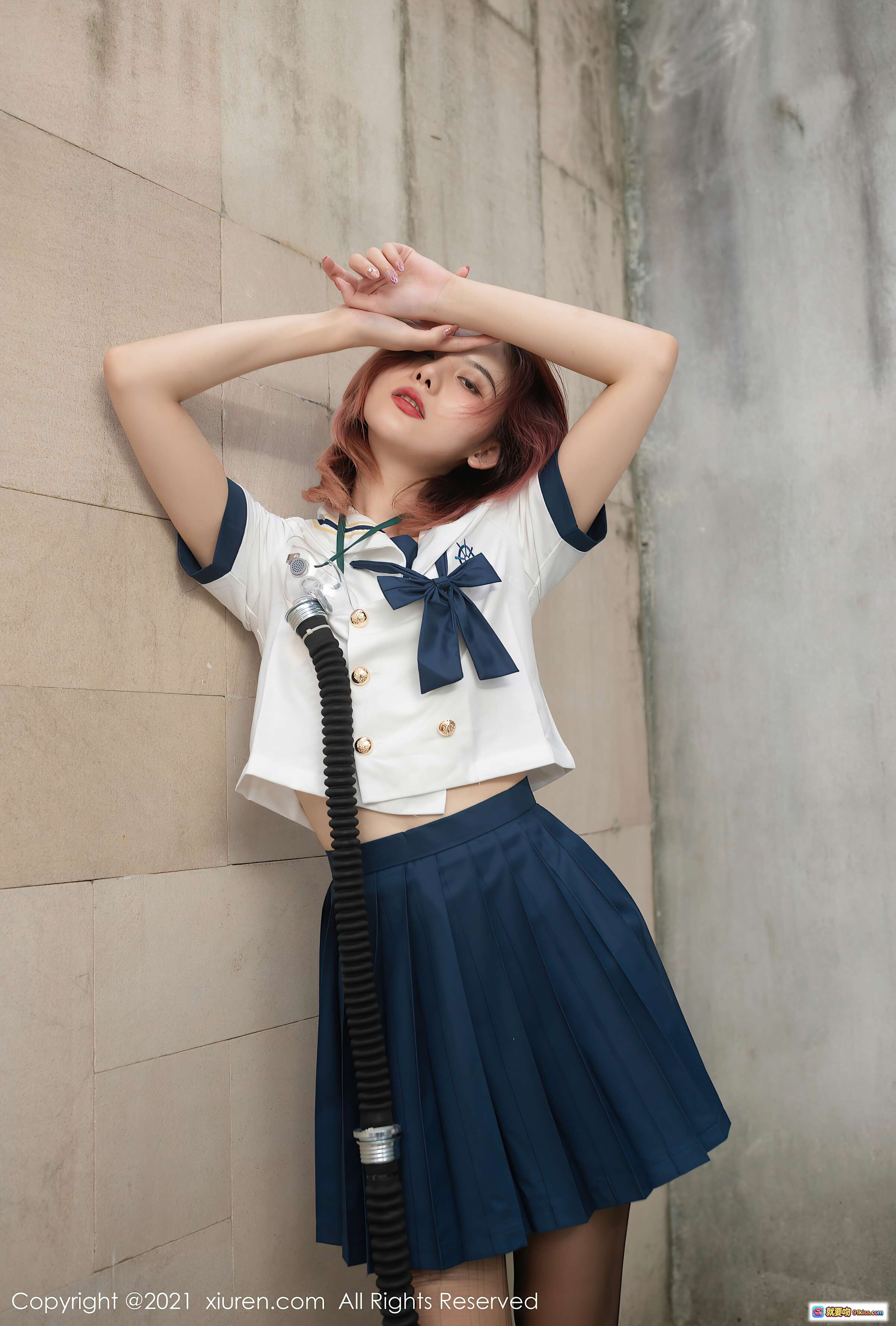 图片[8] - 阿朱性感写真｜水手服+黑丝+呼吸面罩｜秀人网2021.02.07 VOL.3095｜红发少女私房摄影 - 就要吻