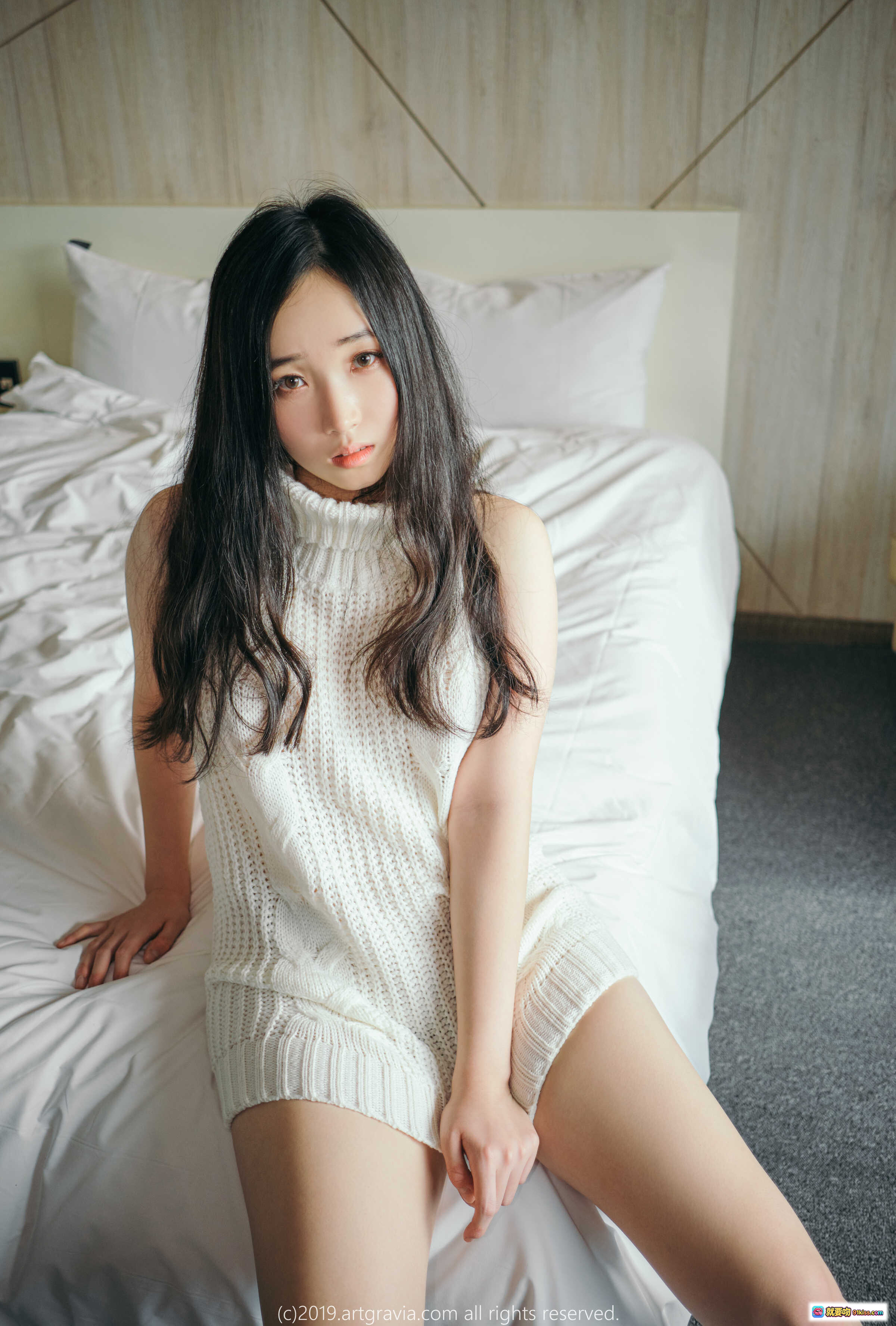 图片[6] - Bambi ARTGRAVIA_VOL106 背影写真 美臀曲线 白色针织披肩 室内窗边私房摄影 优雅性感 2019艺术人像 - 就要吻