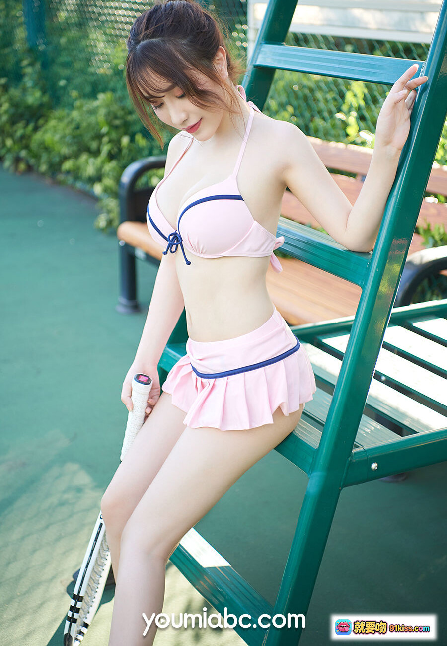 图片[10] - 网球少女绯月樱粉色比基尼运动写真 网球场美腿热辣性感瞬间 youmiabc.com - 就要吻