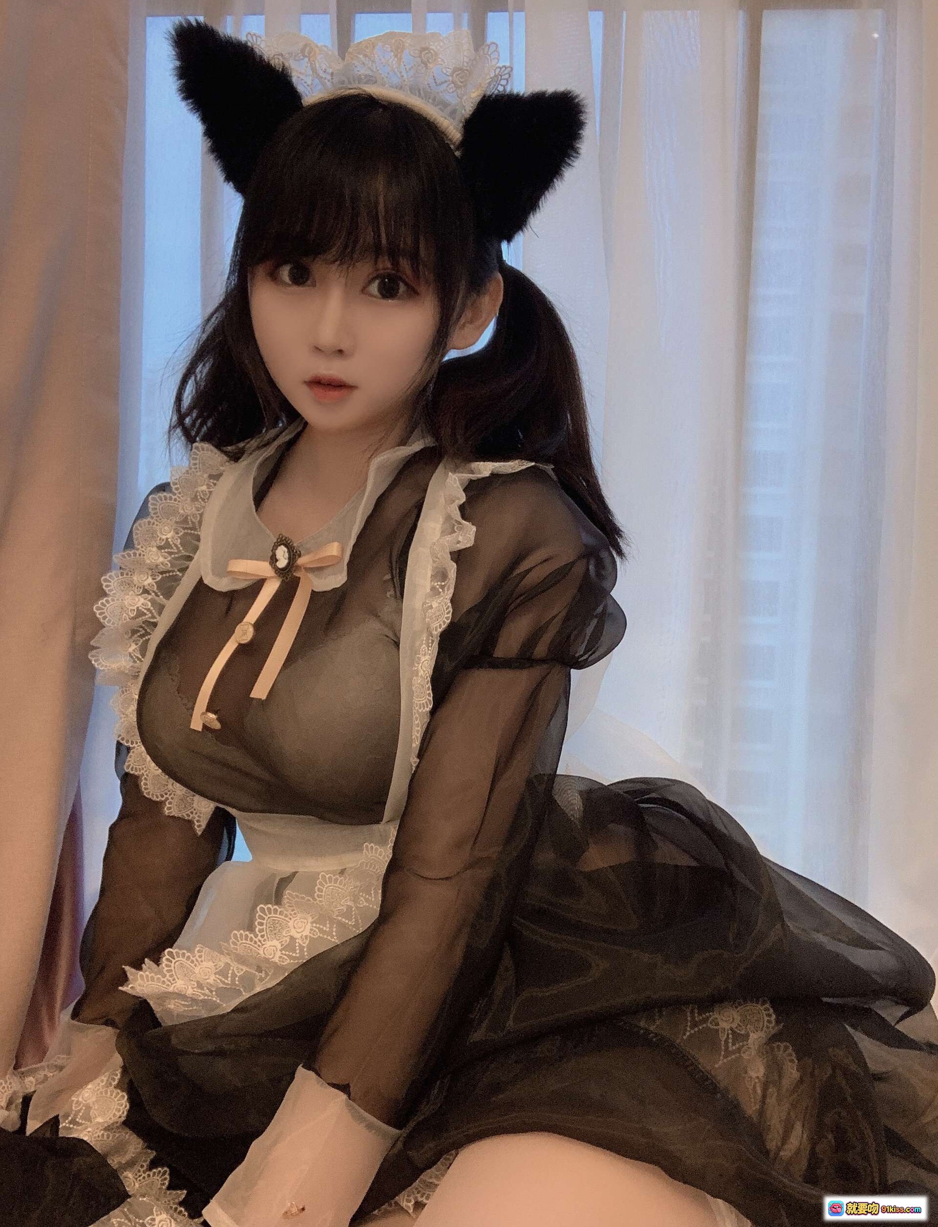 图片[10] - 依酱吖 NO.001 透明女仆装黑猫耳蕾丝边性感写真30P高清图集 - 就要吻