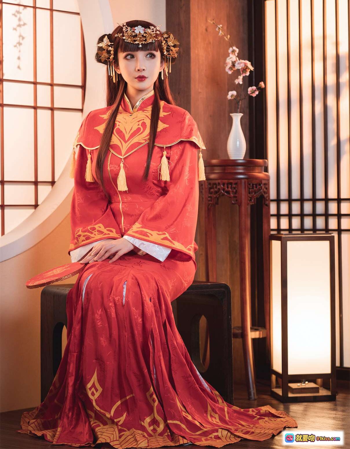 图片[9] - rioko凉凉子NO.041逸仙凤冠霞帔写真 29P10MB 红色古风美腿诱惑 东方古典韵味 轻纱飘逸姿态优雅 - 就要吻