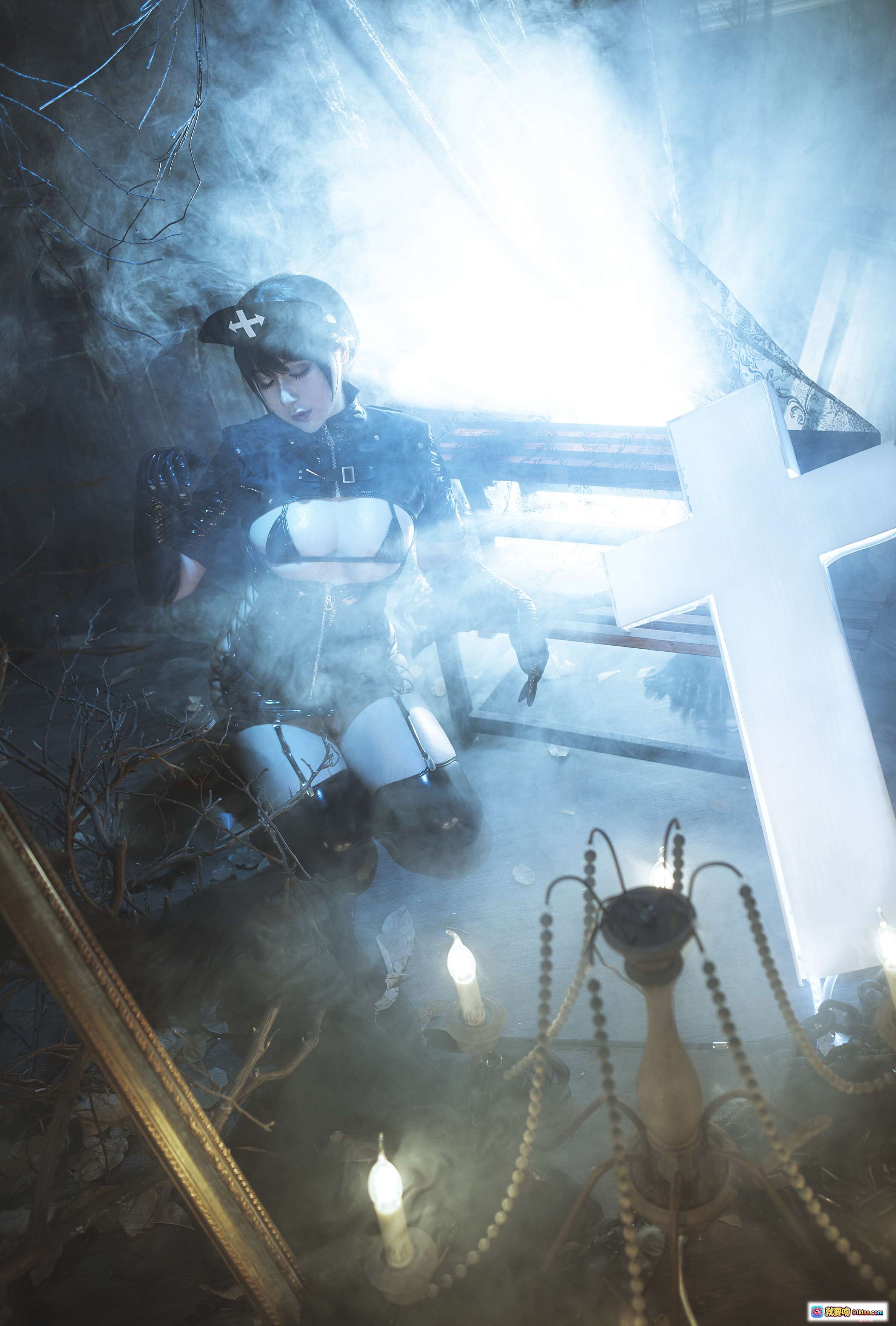 图片[6] - 黑暗护士小容仔咕咕咕w NO.001 58P高清写真 黑色乳胶紧身衣 性感哥特风镜前自拍 747MB大容量收藏版 - 就要吻