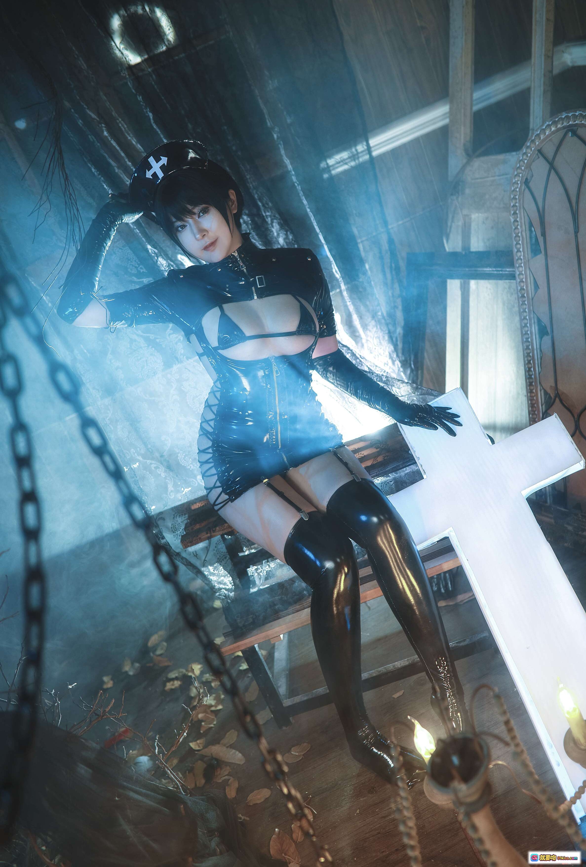 图片[8] - 黑暗护士小容仔咕咕咕w NO.001 58P高清写真 黑色乳胶紧身衣 性感哥特风镜前自拍 747MB大容量收藏版 - 就要吻