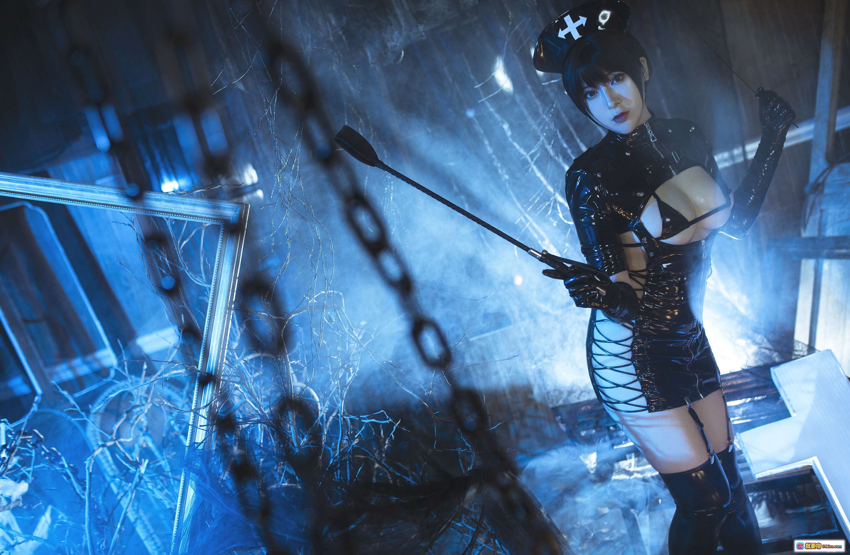 图片[7] - 黑暗护士小容仔咕咕咕w NO.001 58P高清写真 黑色乳胶紧身衣 性感哥特风镜前自拍 747MB大容量收藏版 - 就要吻