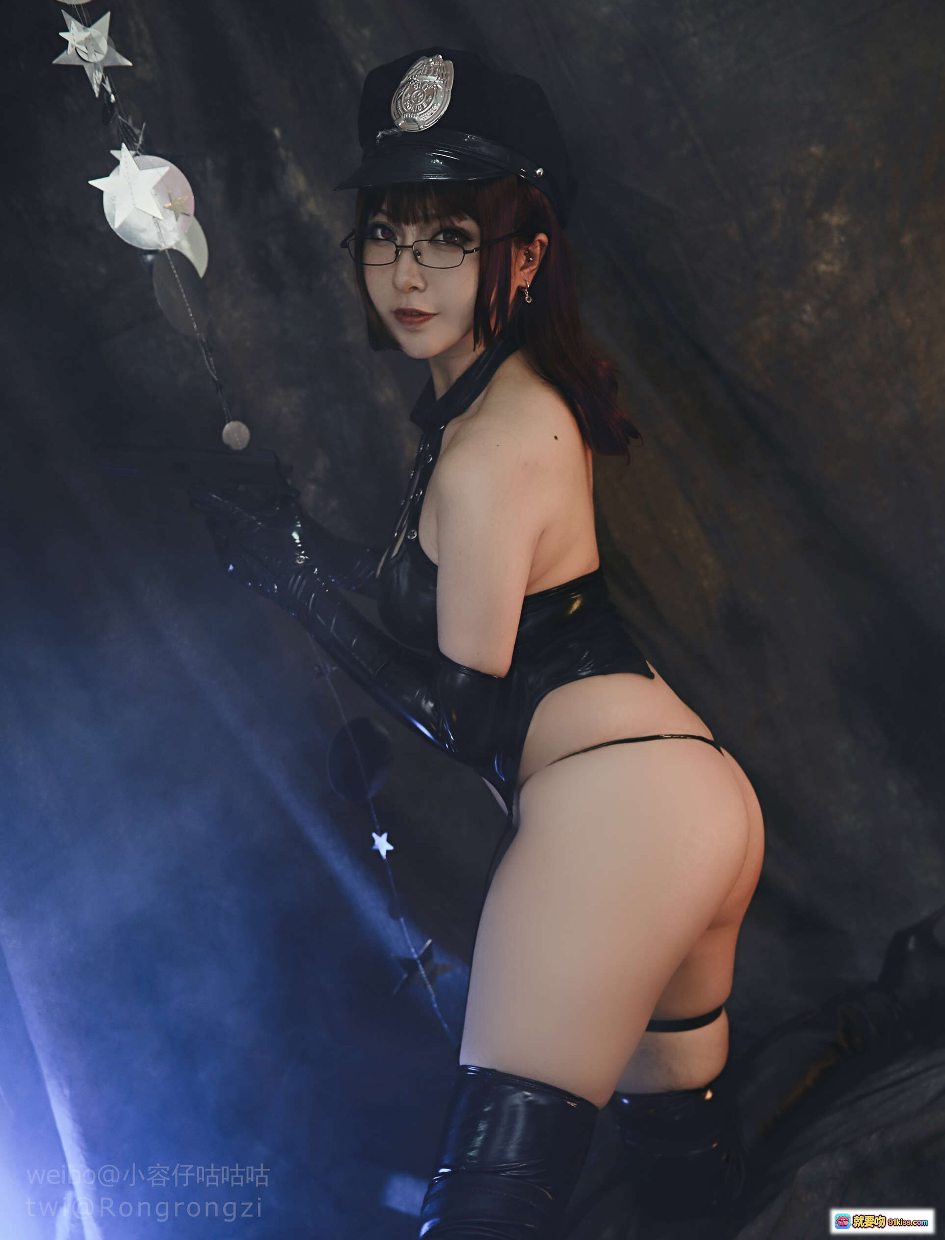 图片[3] - 小容仔咕咕咕W NO.013 突击小女警 黑色皮质内衣+高筒靴 性感美臀写真 65P高清图集 - 就要吻