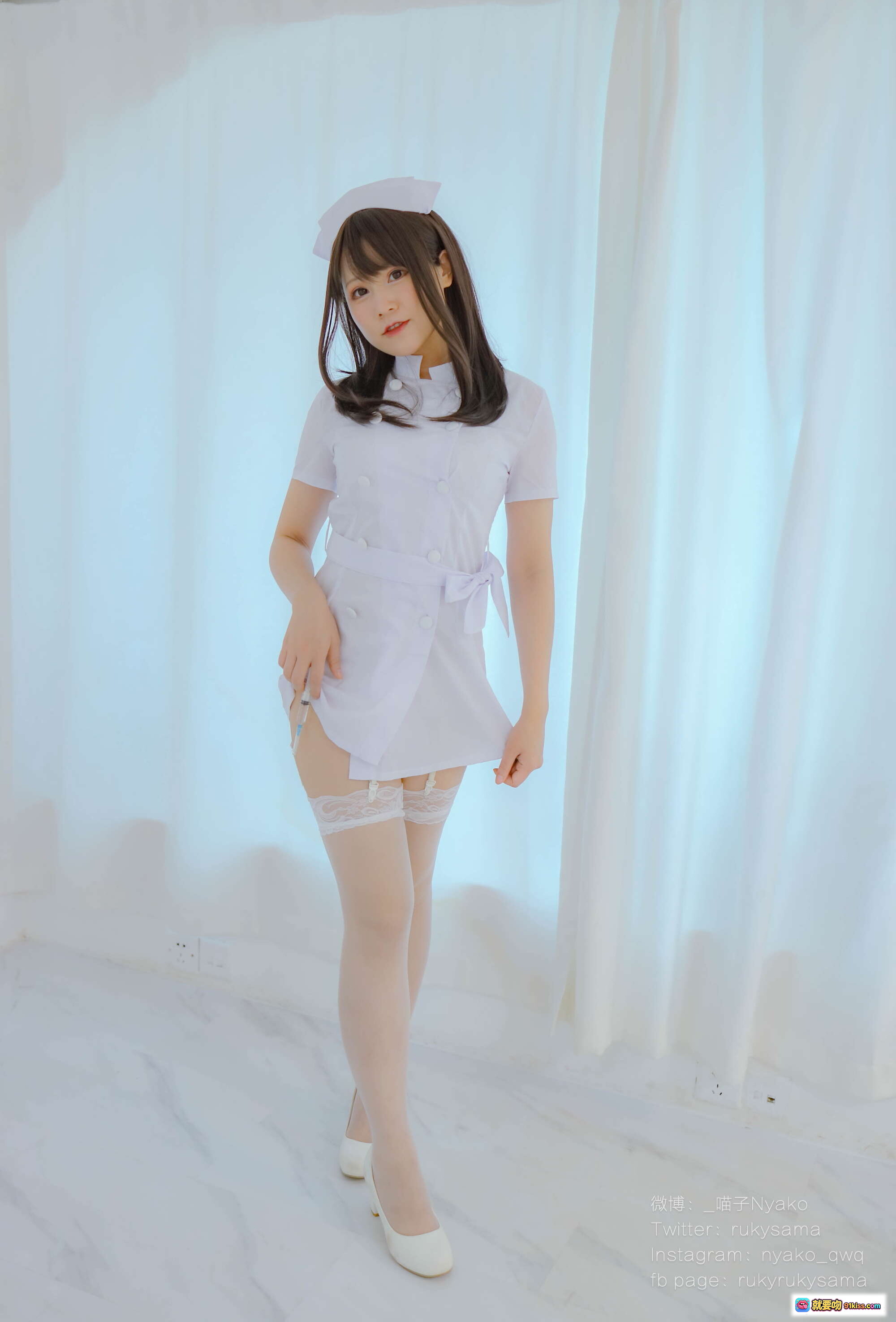 图片[8] - Nyako喵子NO.027秘密病棟写真集｜白大褂眼镜少女｜蕾丝内衣黑丝美腿｜高清131P私房摄影 - 就要吻