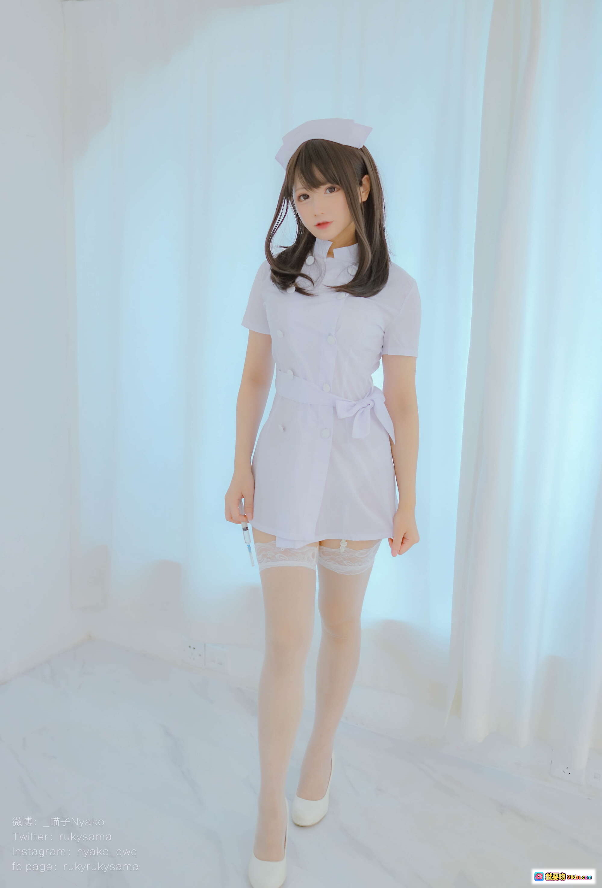 图片[7] - Nyako喵子NO.027秘密病棟写真集｜白大褂眼镜少女｜蕾丝内衣黑丝美腿｜高清131P私房摄影 - 就要吻