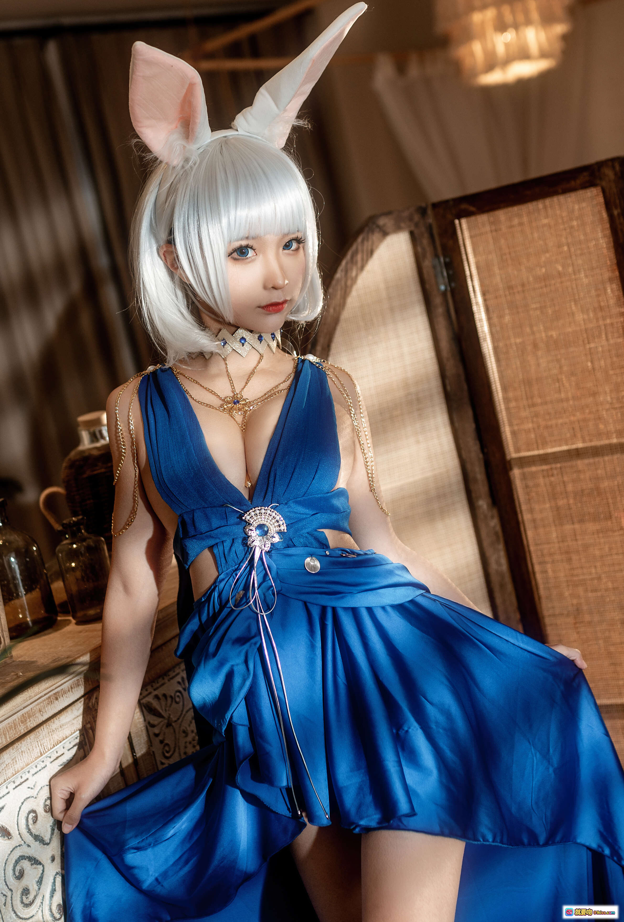 图片[3] - 蠢沫沫NO.101碧蓝航线加贺写真 40P高清美臀蕾丝内衣蓝裙诱惑私房摄影 - 就要吻