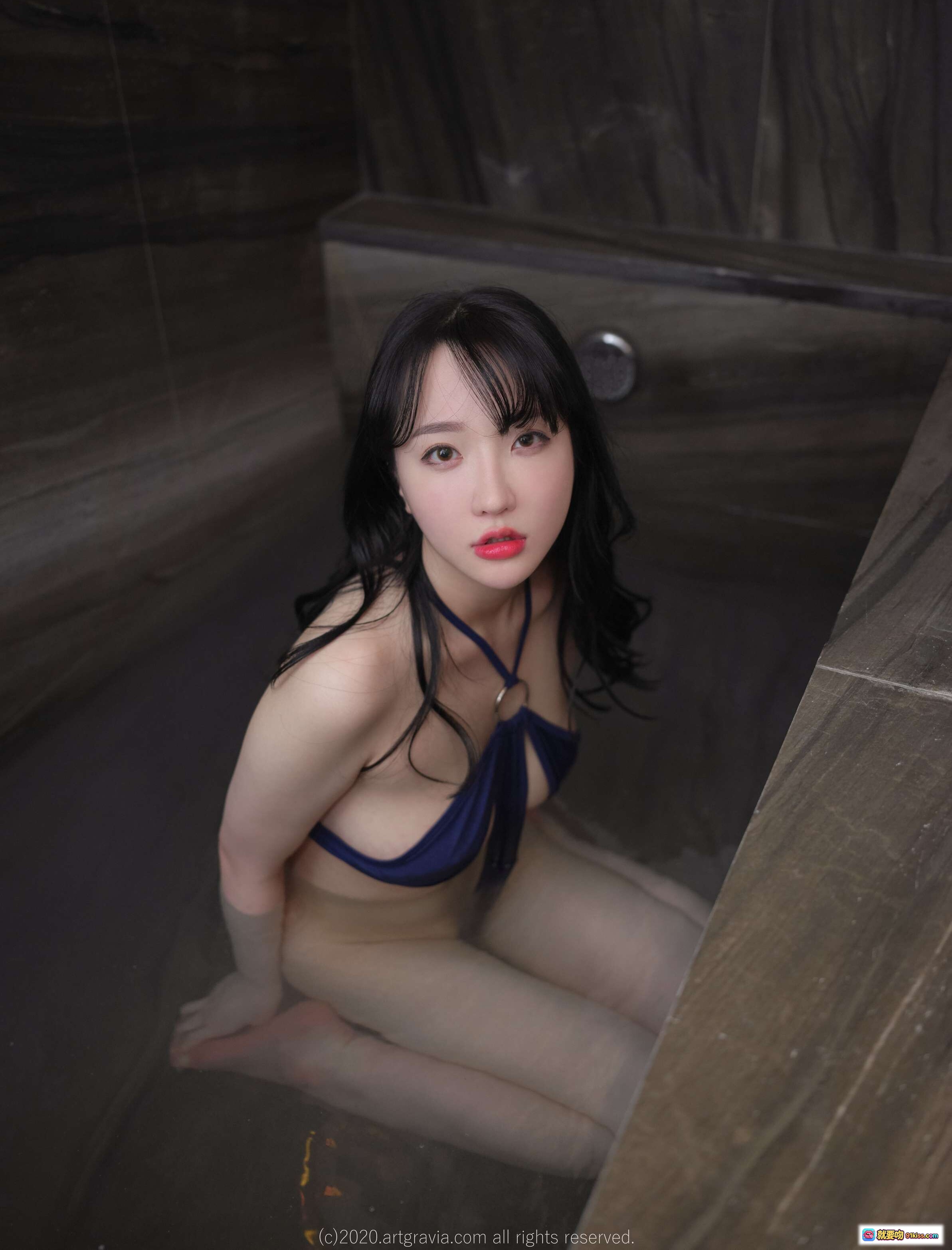 图片[3] - 孫樂樂010 ARTGRAVIA_VOL231 美臀睡姿寫真 深藍比基尼 背部紋身 白床單柔光私房攝影 - 就要吻