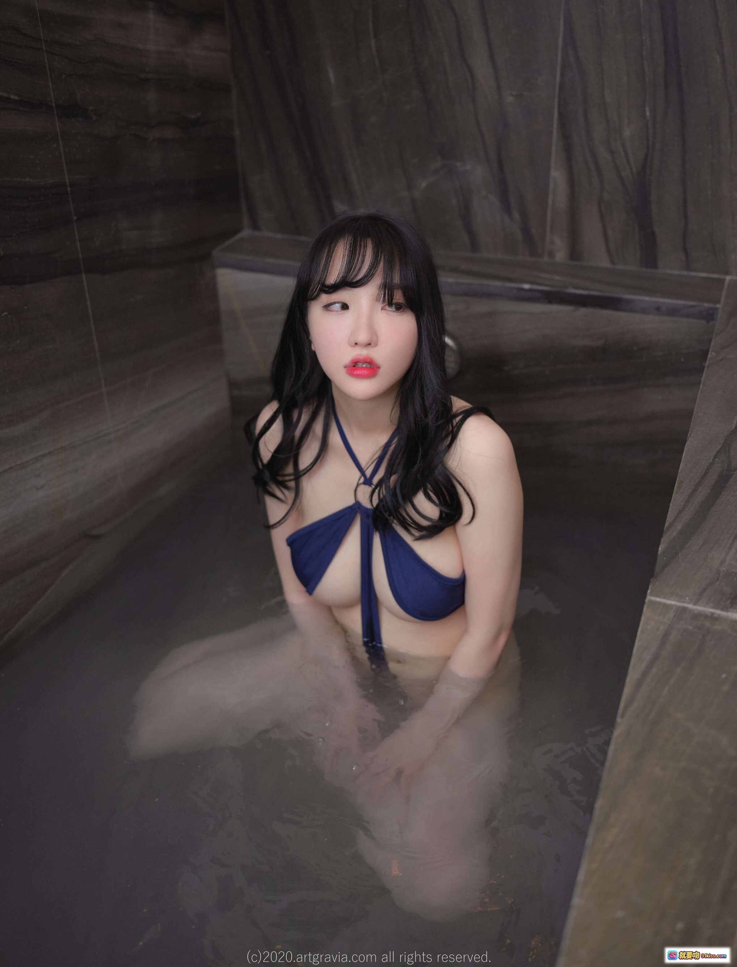 图片[7] - 孫樂樂010 ARTGRAVIA_VOL231 美臀睡姿寫真 深藍比基尼 背部紋身 白床單柔光私房攝影 - 就要吻