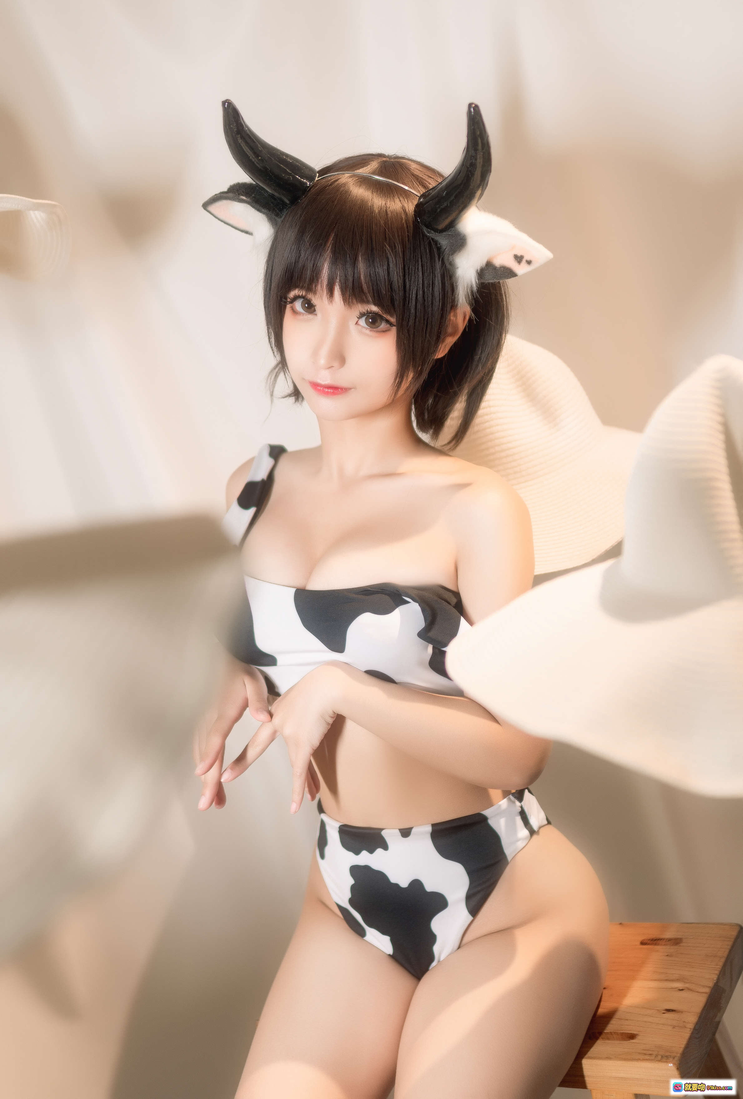 图片[3] - 蠢沫沫NO.082花花牛写真 | 黑白奶牛纹比基尼性感私房照 40P高清图集 - 就要吻