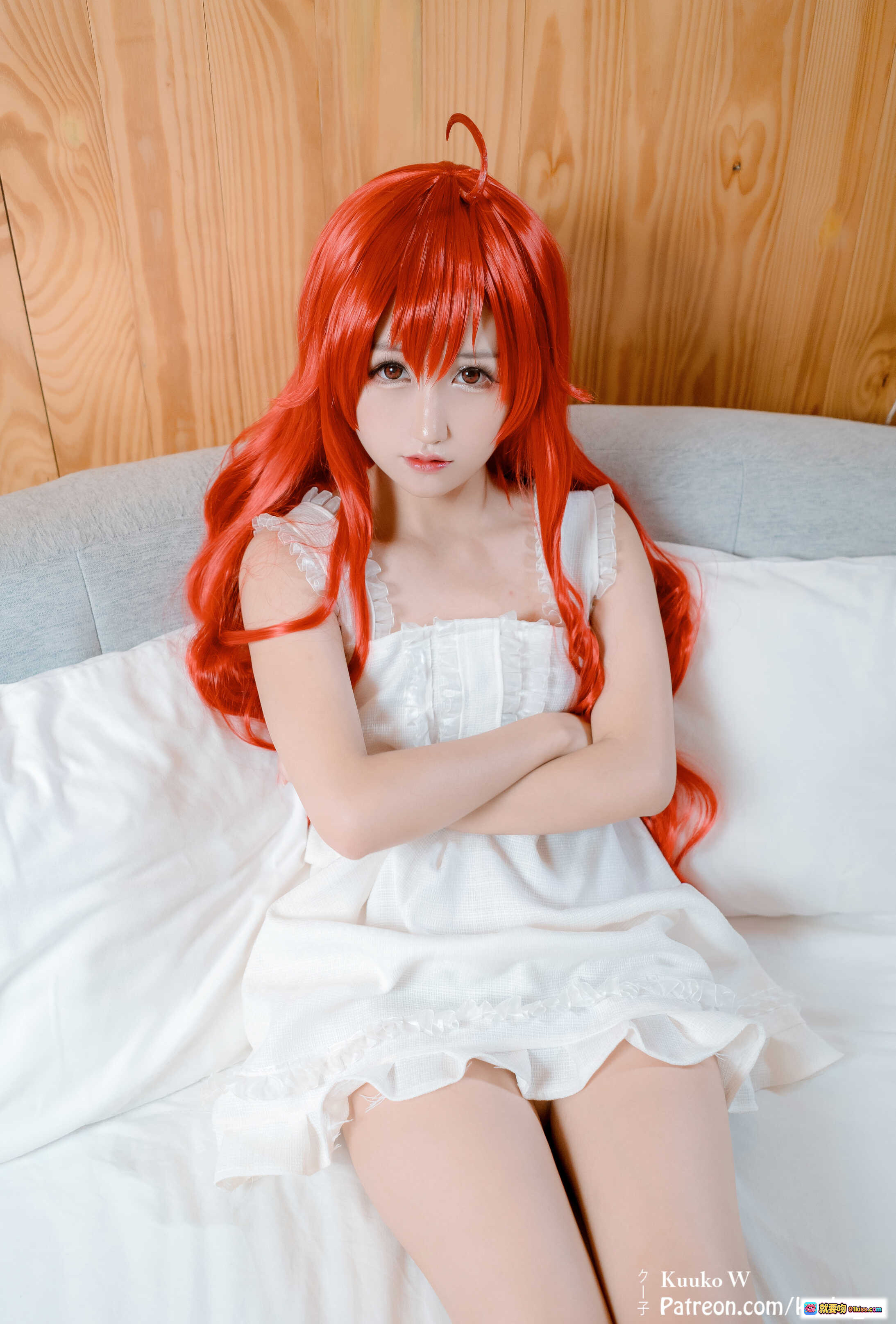 图片[3] - 越南妹KuukoW cos《无职转生》艾莉丝 白色猫耳浴袍+比基尼 写真集NO.054 16P高清美图 - 就要吻