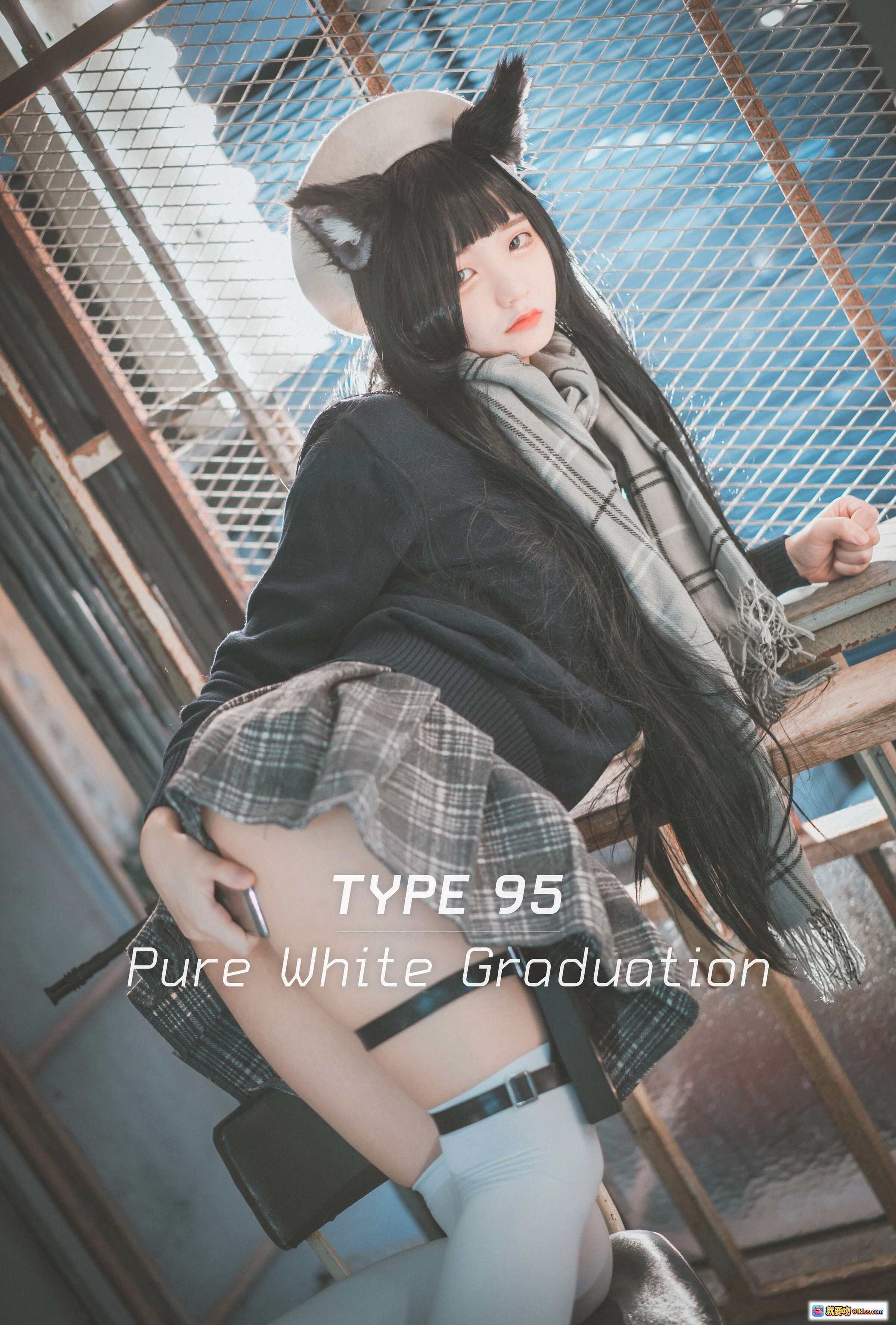 图片[5] - 韩国正妹Jenny 18 Cosplay Girls Frontline Type95纯白毕业装 白丝猫耳格裙工业风写真 - 就要吻
