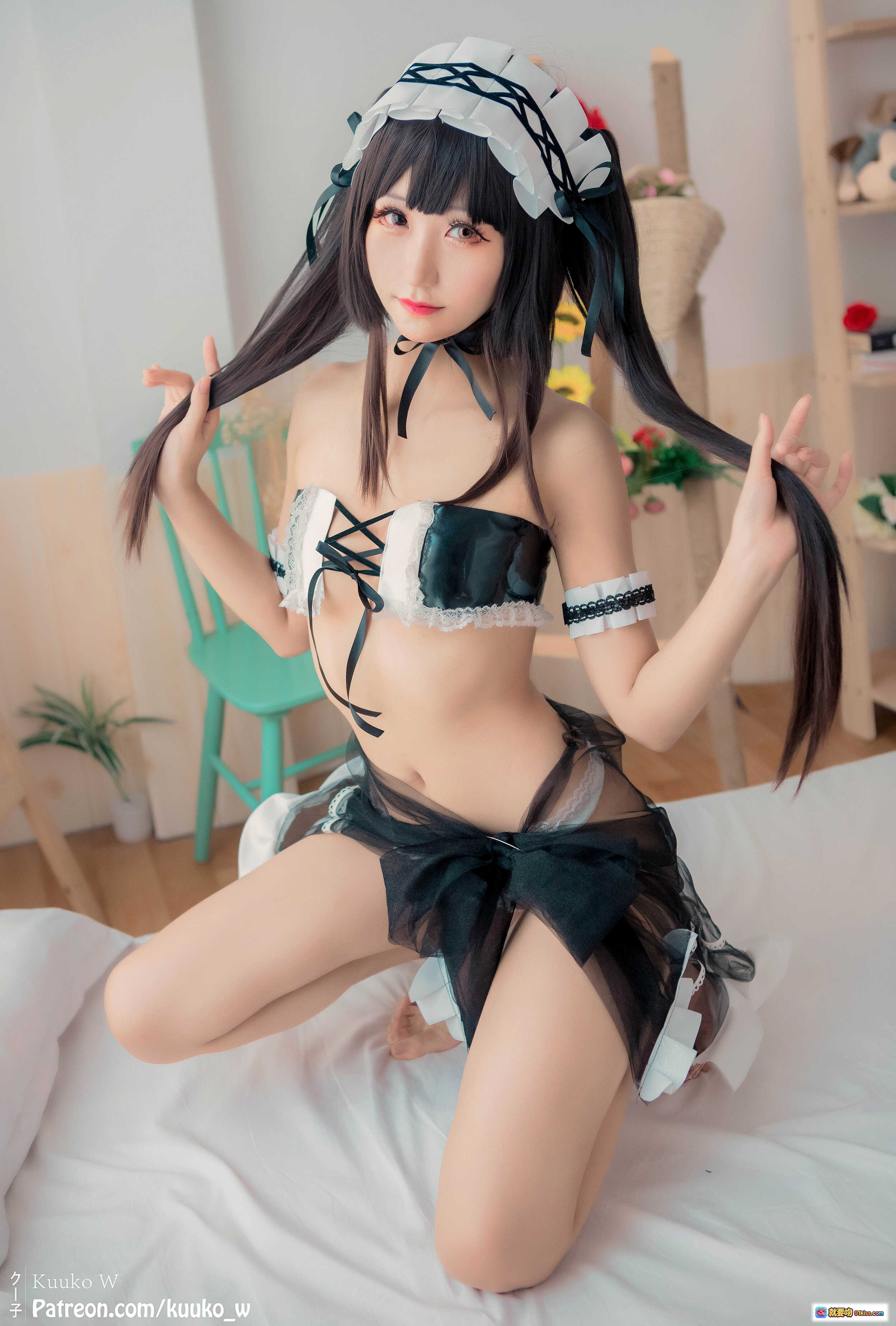 图片[10] - 越南妹KuukoW NO.035 Kurumi Tokisaki女仆装Cosplay写真 – 黑白蕾丝性感私房照 - 就要吻