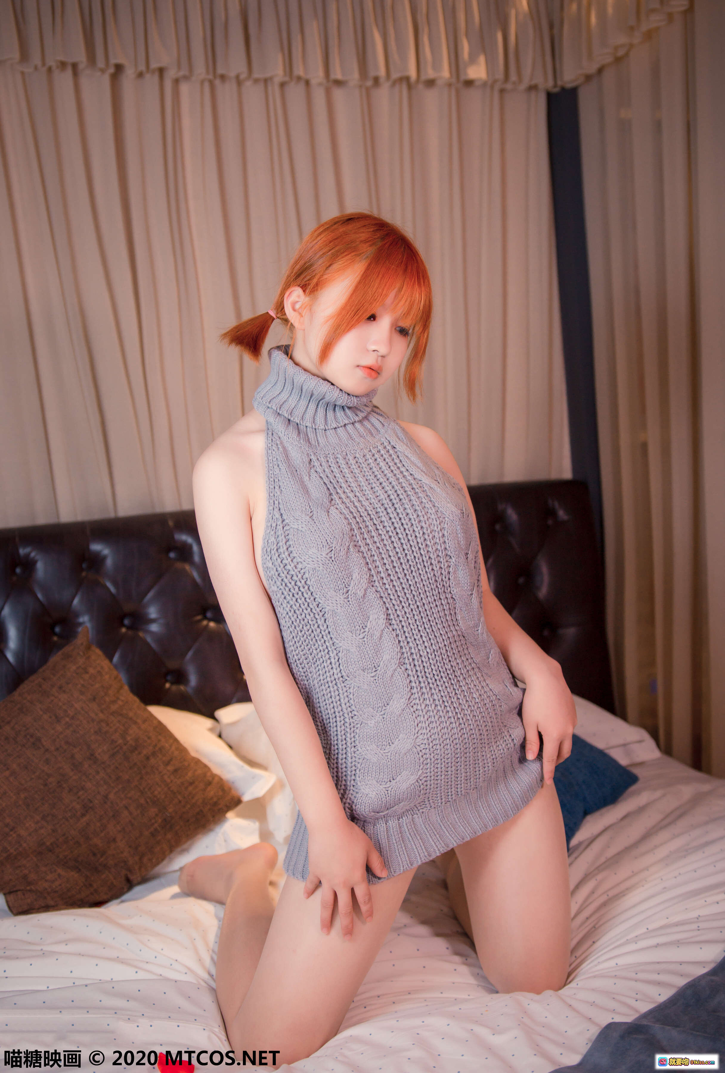 图片[7] - 皮皮奶NO.019露背毛衣写真 40P高清美腿性感背影床上私房照 - 就要吻