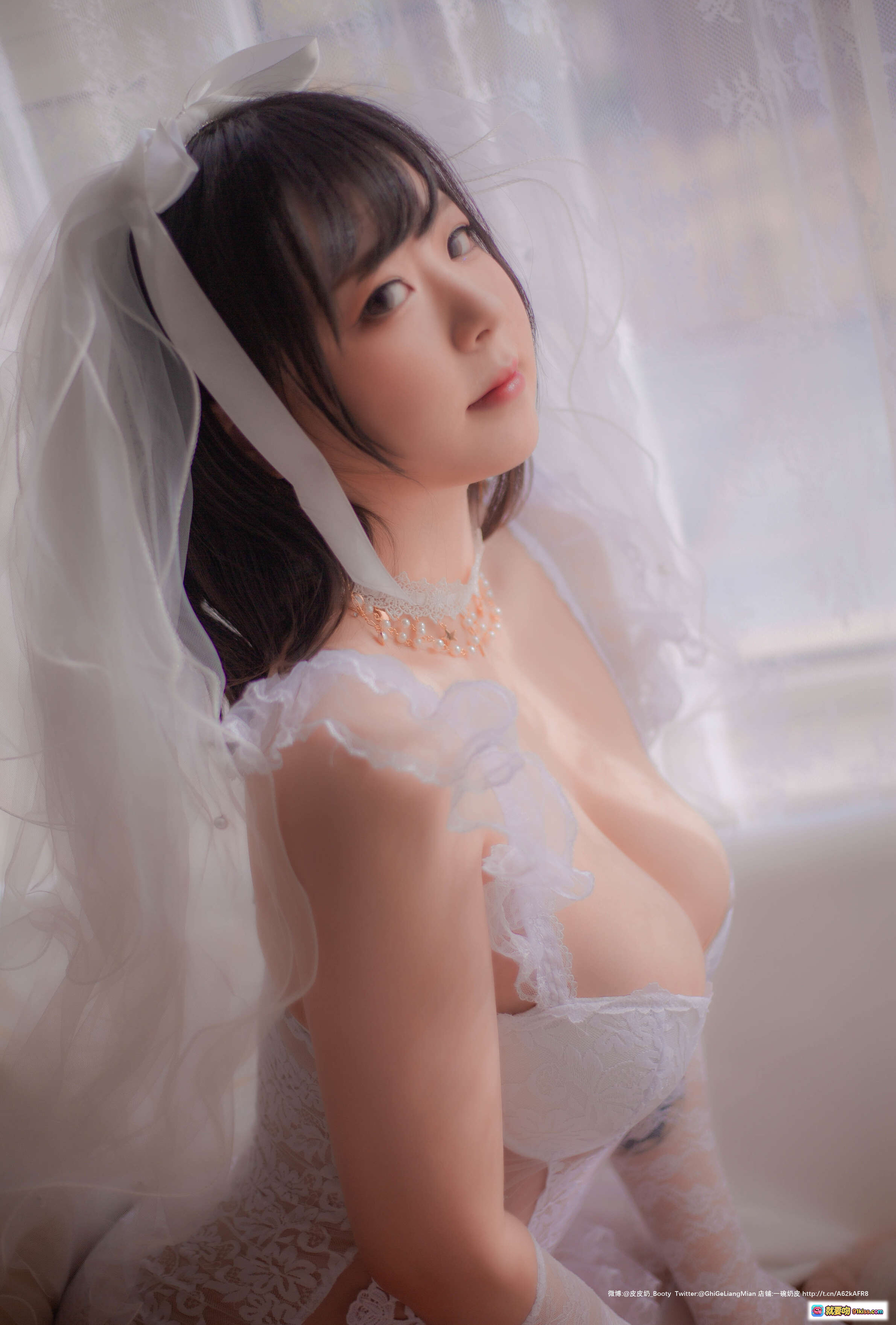 图片[5] - 皮皮奶NO.027朦胧婚纱写真 66P高清蕾丝内衣性感美胸白纱轻透柔光氛围感私房摄影 - 就要吻