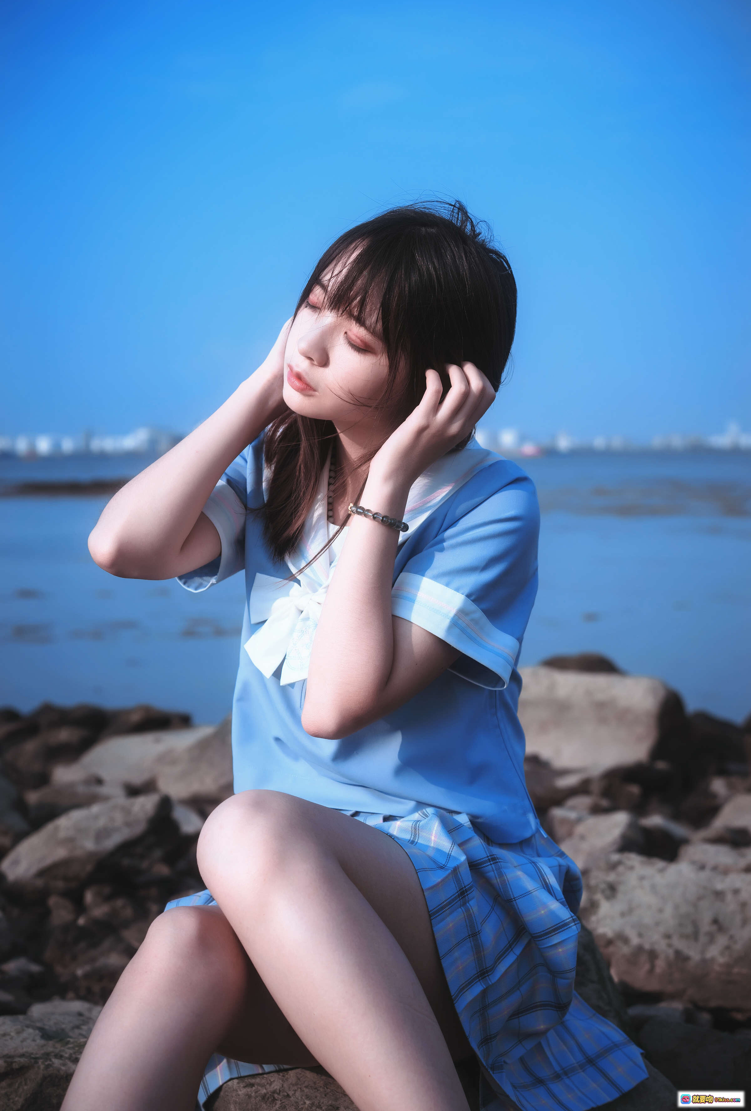 图片[7] - 疯猫ss NO.002 海鸥岛海边写真 蓝裙少女礁石滩拍照 清新自然风光 40P高清图集 - 就要吻