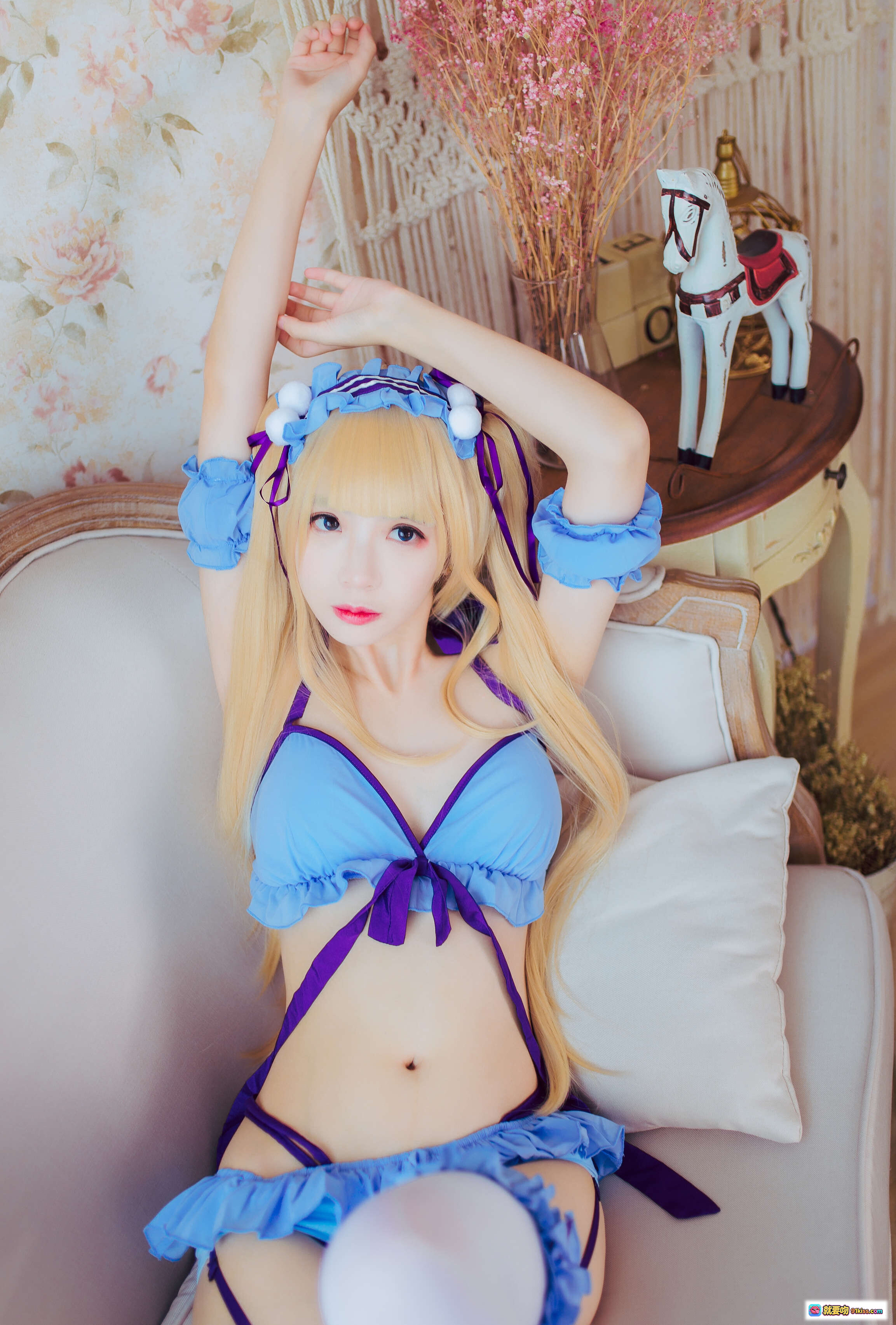 图片[6] - 疯猫ss NO.065 英梨梨cosplay写真 金发蓝紫女仆装 甜美少女风 室内沙发拍摄 高清36P图集 - 就要吻