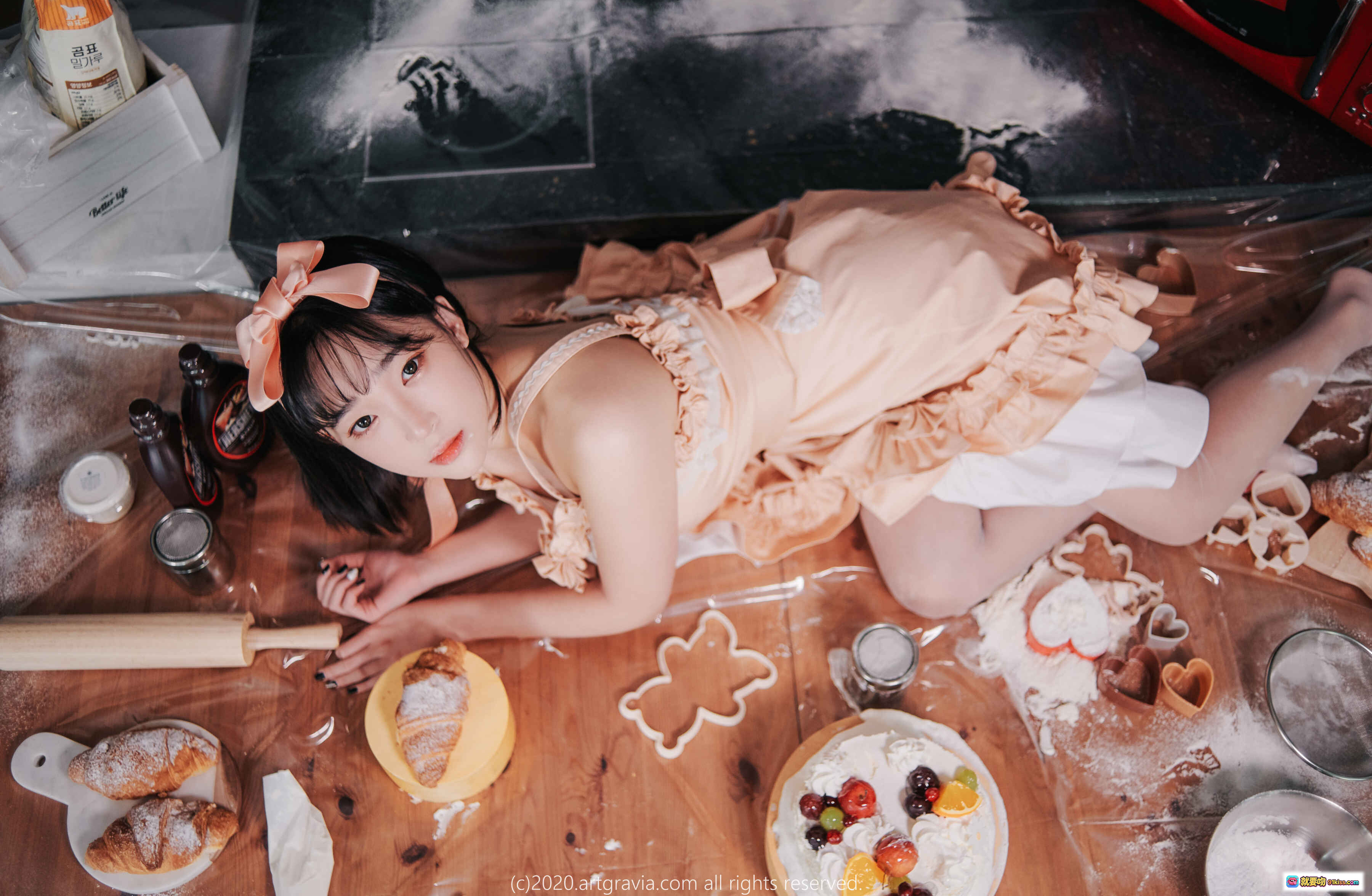 图片[7] - 姜仁卿NO.023猫耳少女粉黑蕾丝内衣写真ARTGRAVIA_VOL142浴室蹲姿性感私房照 - 就要吻