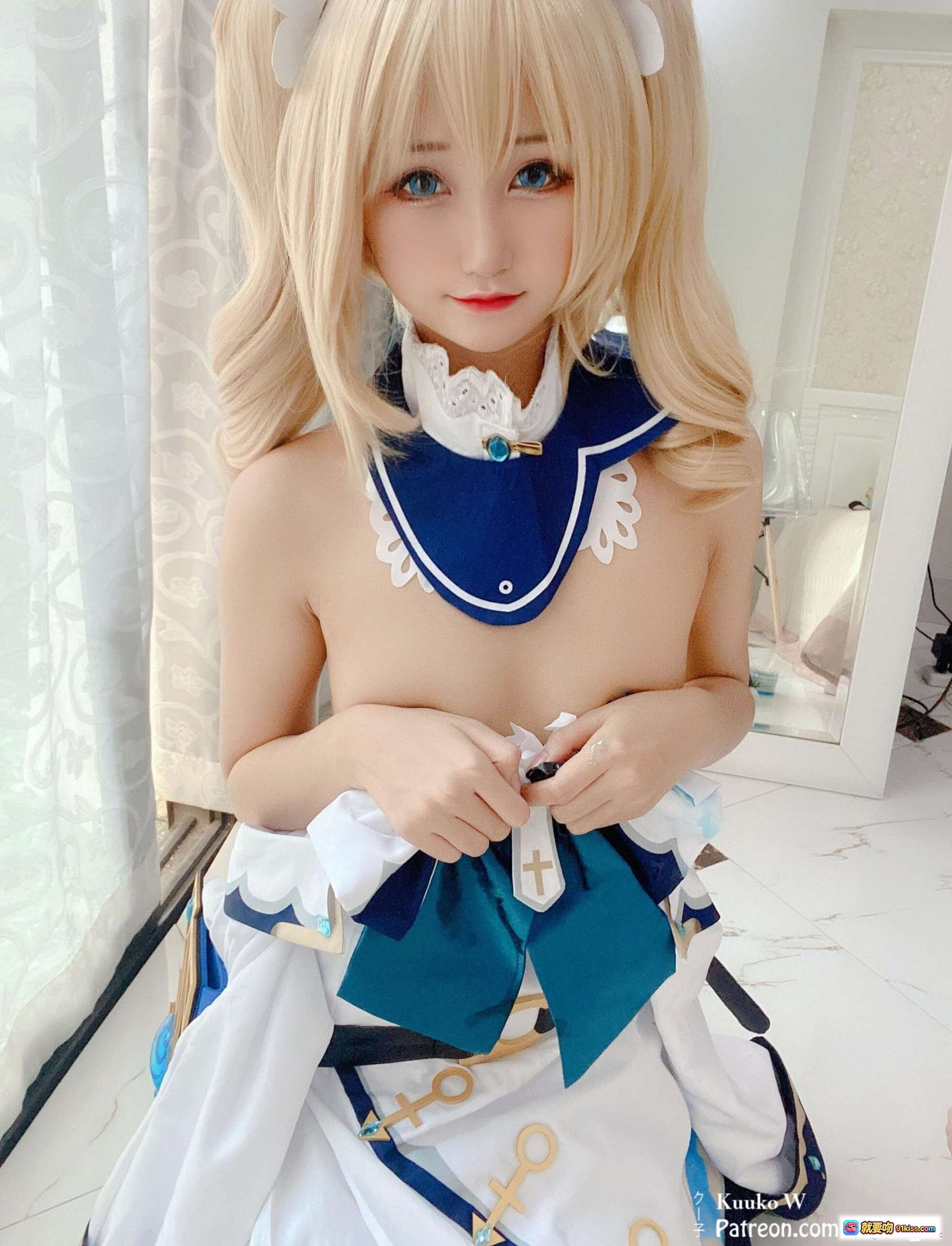 图片[10] - 越南妹KuukoW NO.027芭芭拉纯欲自拍Cosplay 白丝美腿金发少女室内写真 - 就要吻