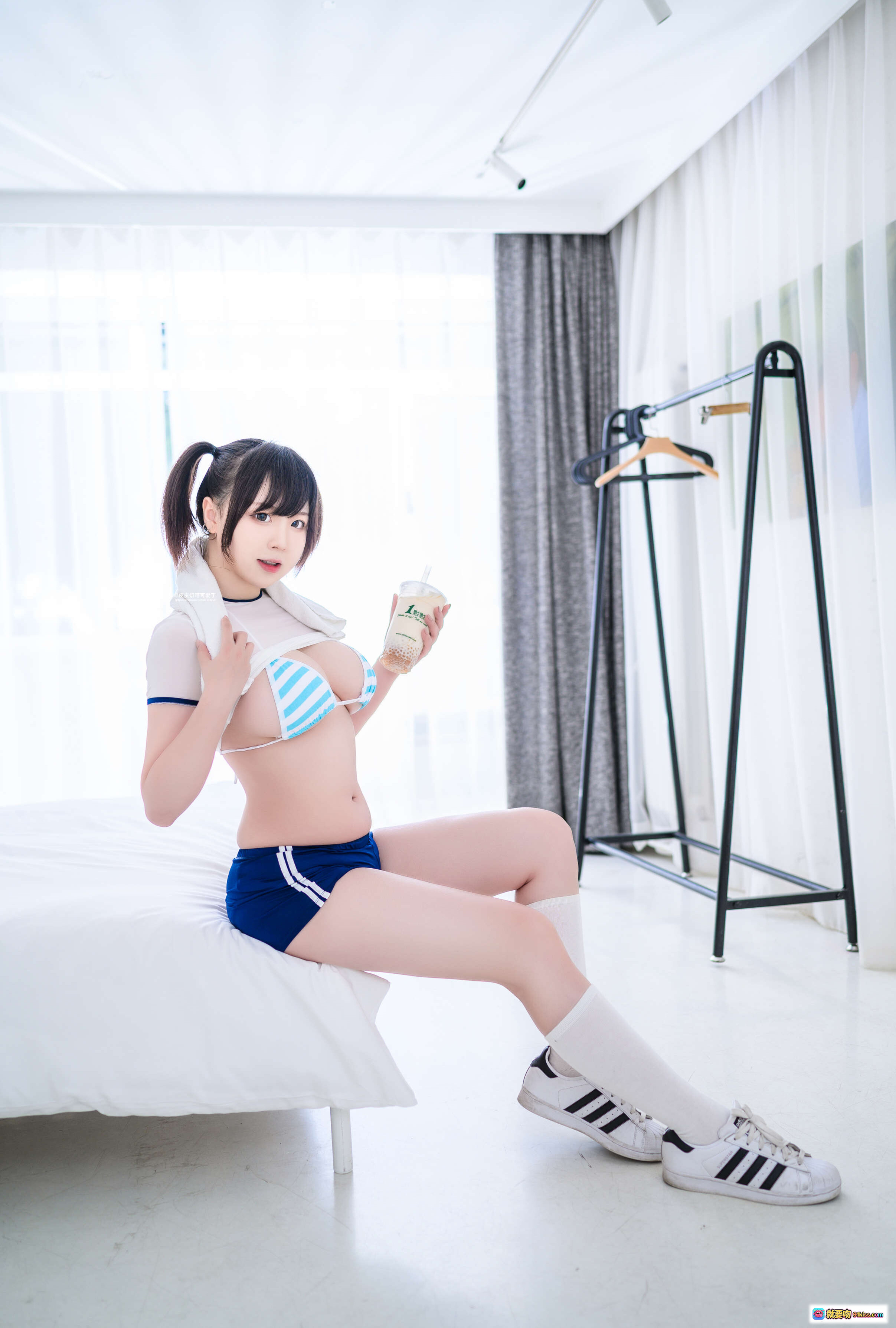 图片[4] - 皮皮奶NO.007透视体操服蓝白条纹比基尼性感写真50P高清图集 - 就要吻