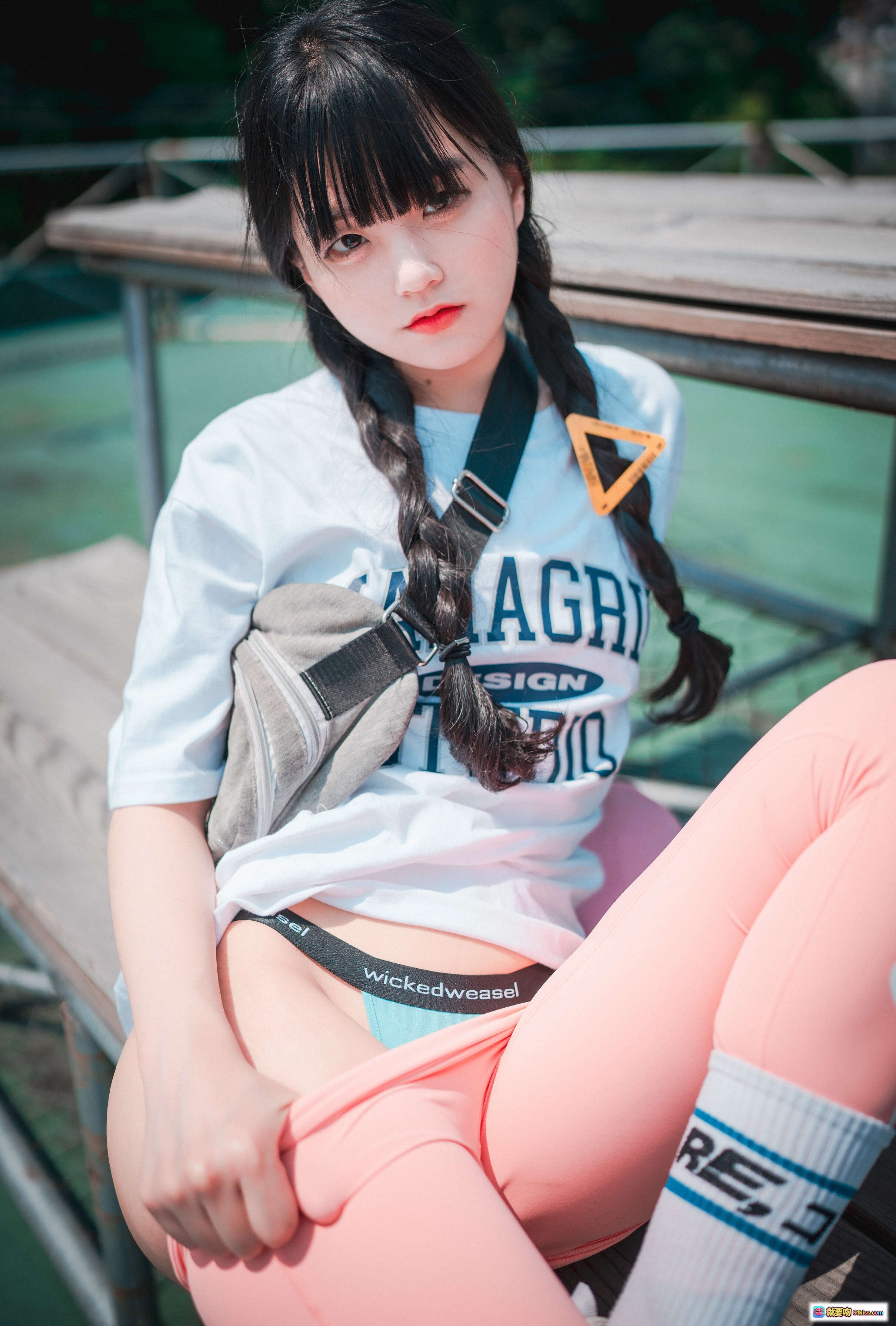 图片[10] - 韩国正妹Jenny 22写真 – 粉色棒球帽双马尾少女购物车外拍清新甜美风 - 就要吻