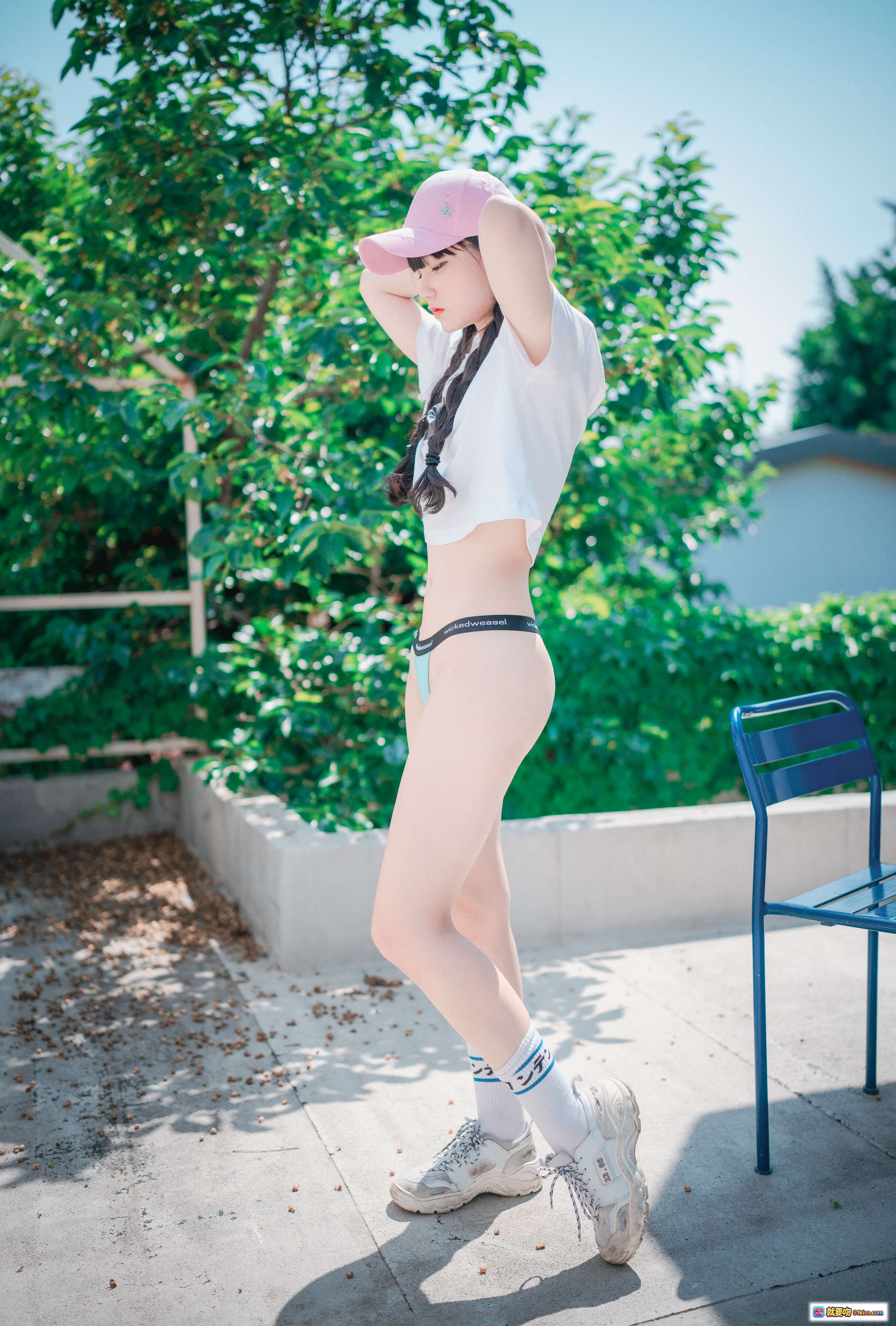 图片[9] - 韩国正妹Jenny 22写真 – 粉色棒球帽双马尾少女购物车外拍清新甜美风 - 就要吻