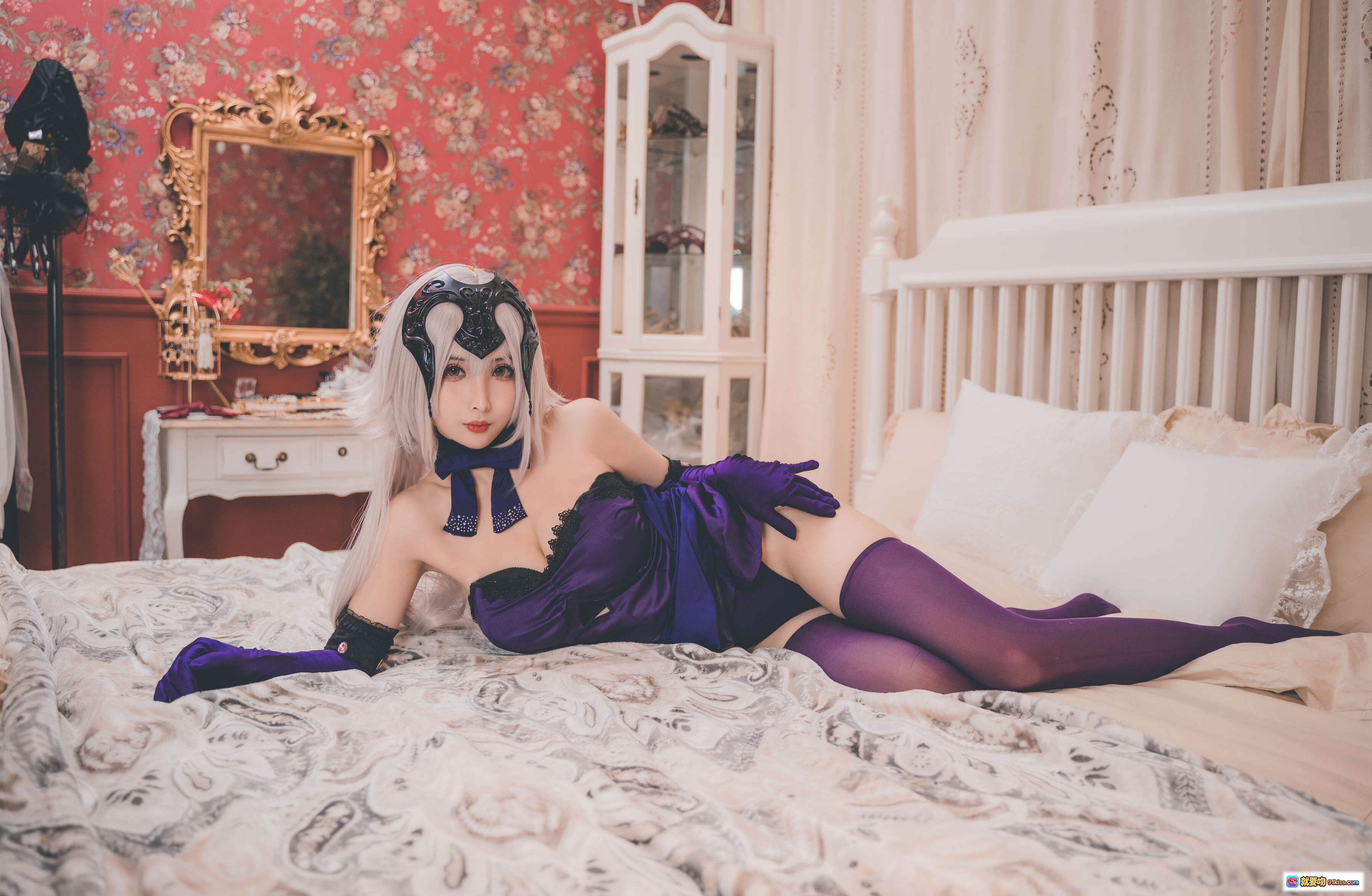 图片[6] - rioko凉凉子NO.046醉贞写真集｜紫色礼服高跟美腿室内复古风私房摄影29P - 就要吻