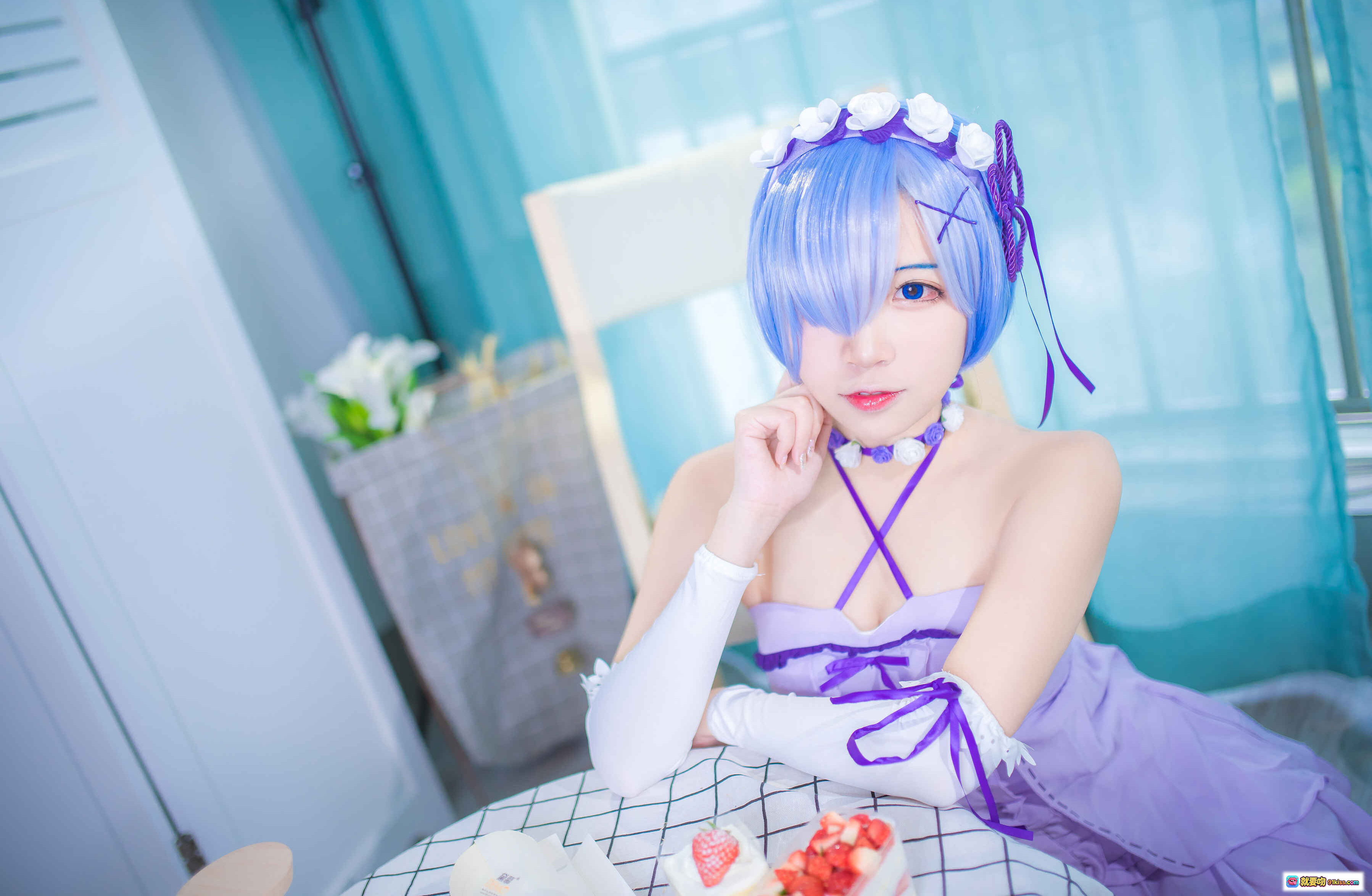 图片[5] - 二佐Nisa NO.042 蕾姆睡衣Cosplay 紫色系少女风 甜美可爱居家写真 13P高清图集 - 就要吻