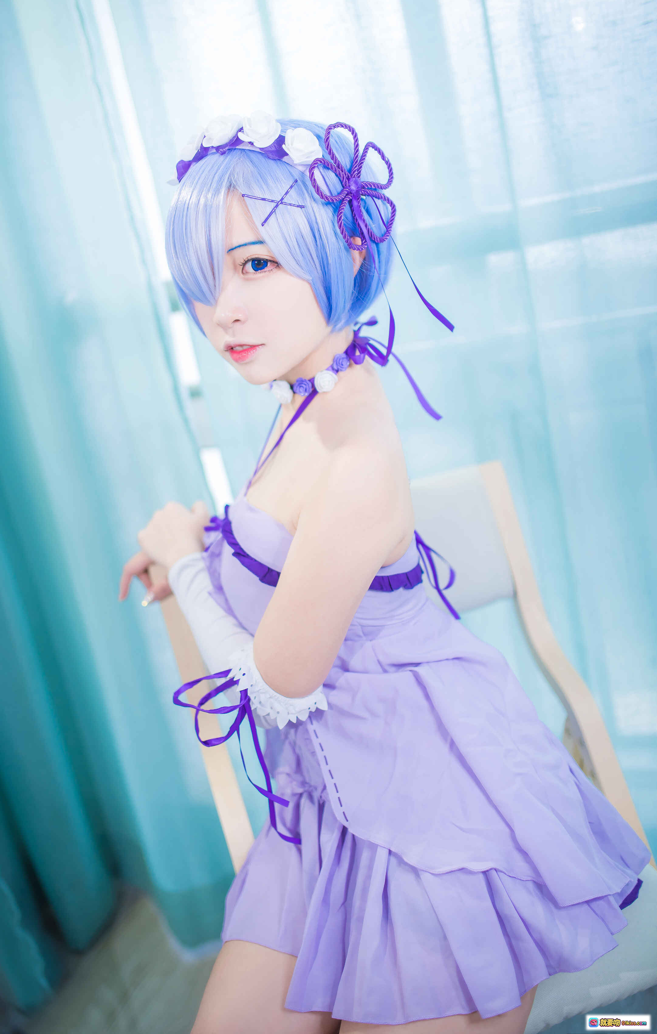 图片[9] - 二佐Nisa NO.042 蕾姆睡衣Cosplay 紫色系少女风 甜美可爱居家写真 13P高清图集 - 就要吻