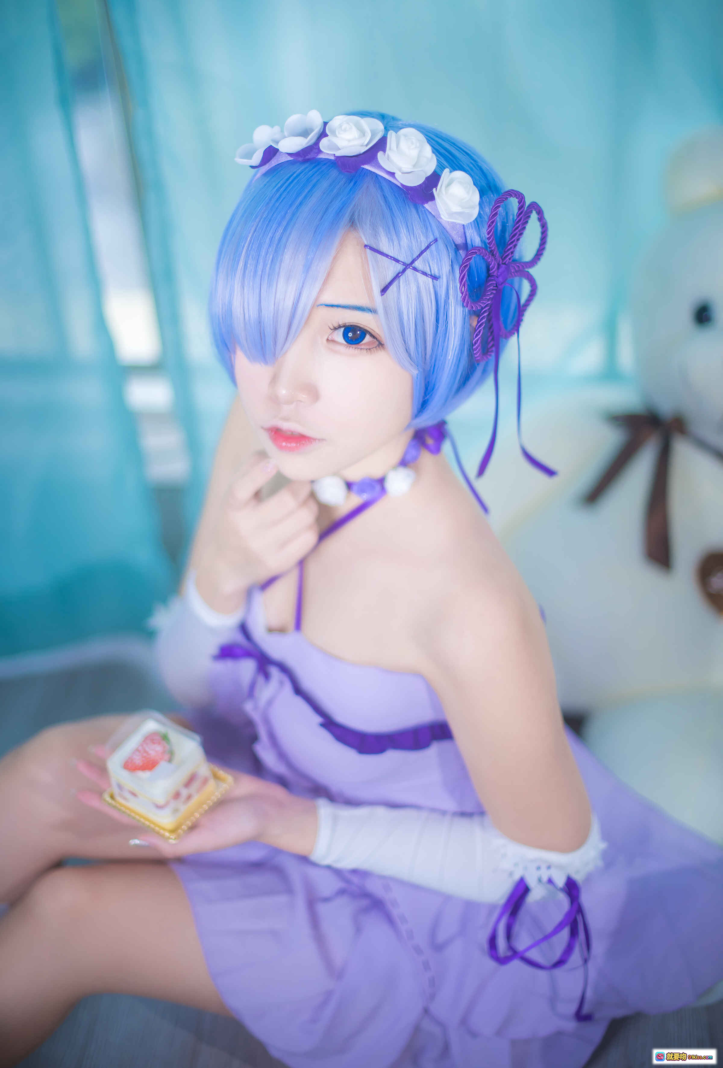 图片[3] - 二佐Nisa NO.042 蕾姆睡衣Cosplay 紫色系少女风 甜美可爱居家写真 13P高清图集 - 就要吻