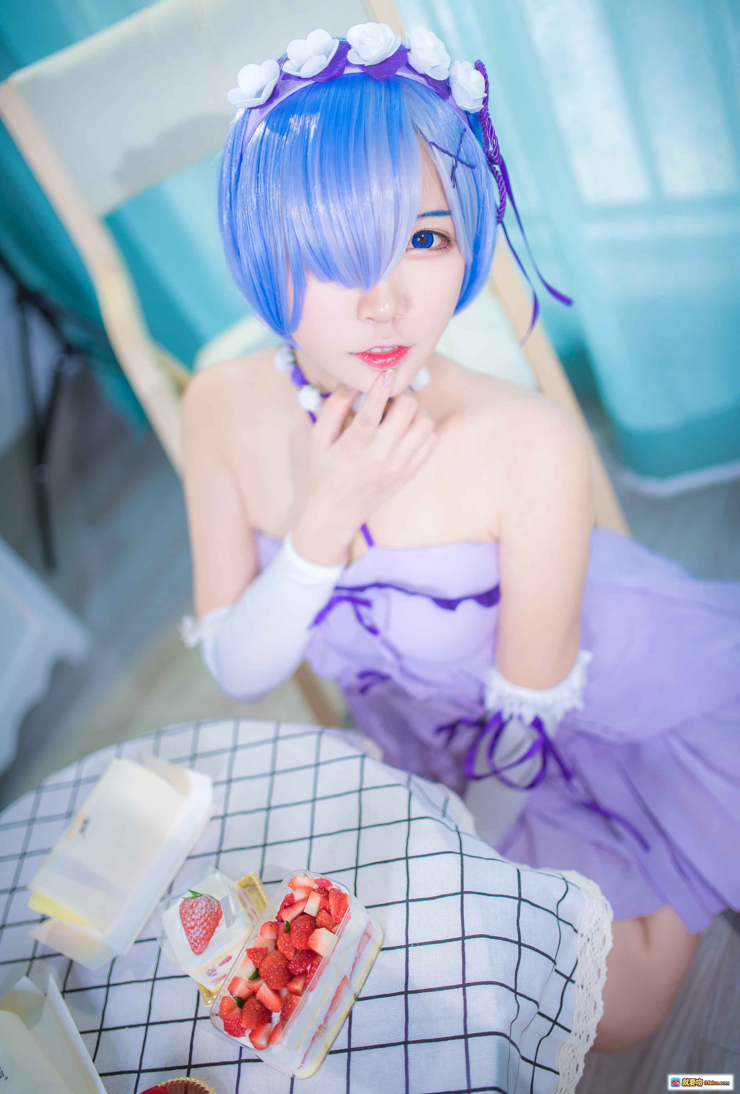图片[4] - 二佐Nisa NO.042 蕾姆睡衣Cosplay 紫色系少女风 甜美可爱居家写真 13P高清图集 - 就要吻
