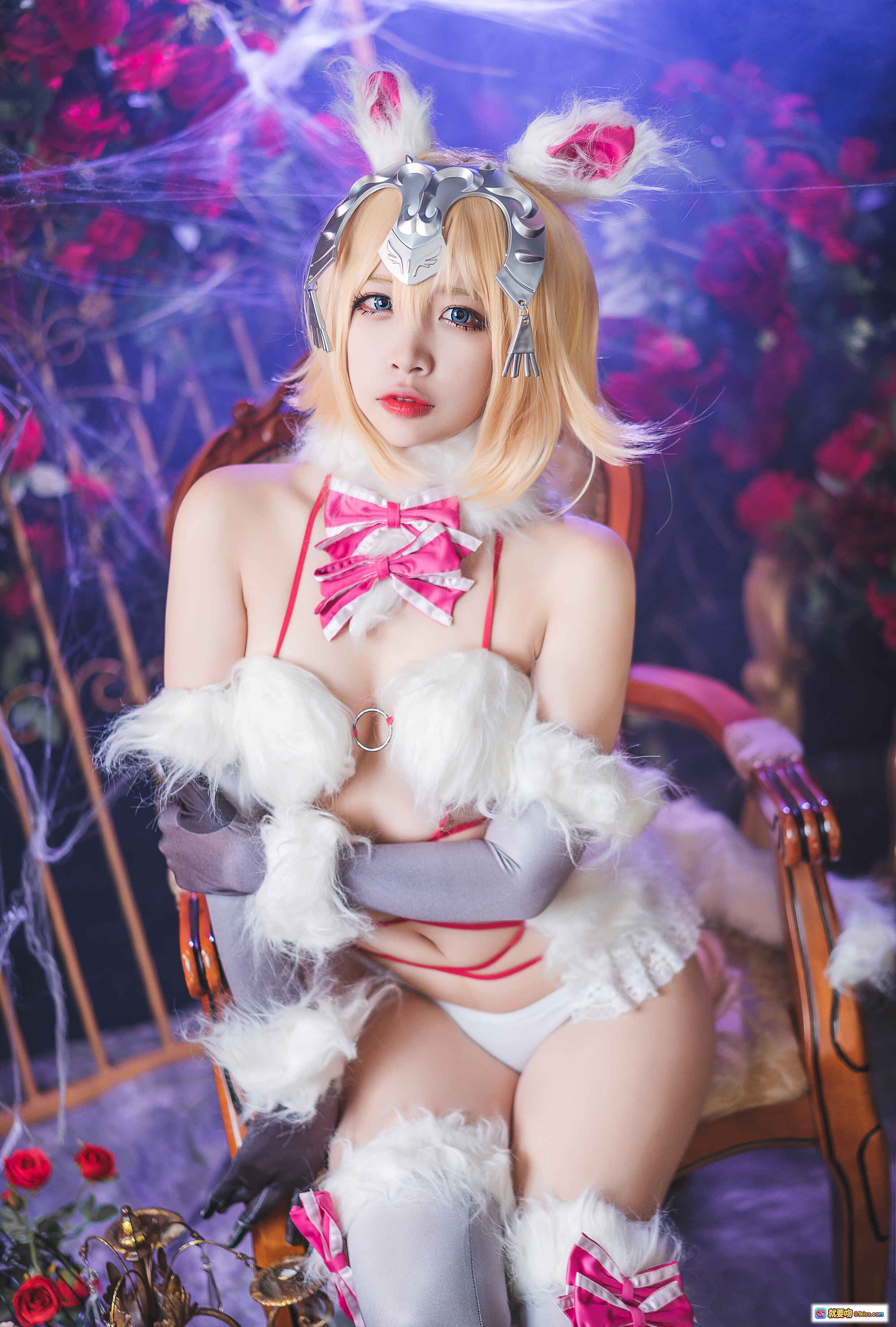 图片[3] - 二佐Nisa NO.062 Fate白贞cosplay危险野兽造型 金发兔耳毛绒尾 Halloween主题写真31P - 就要吻