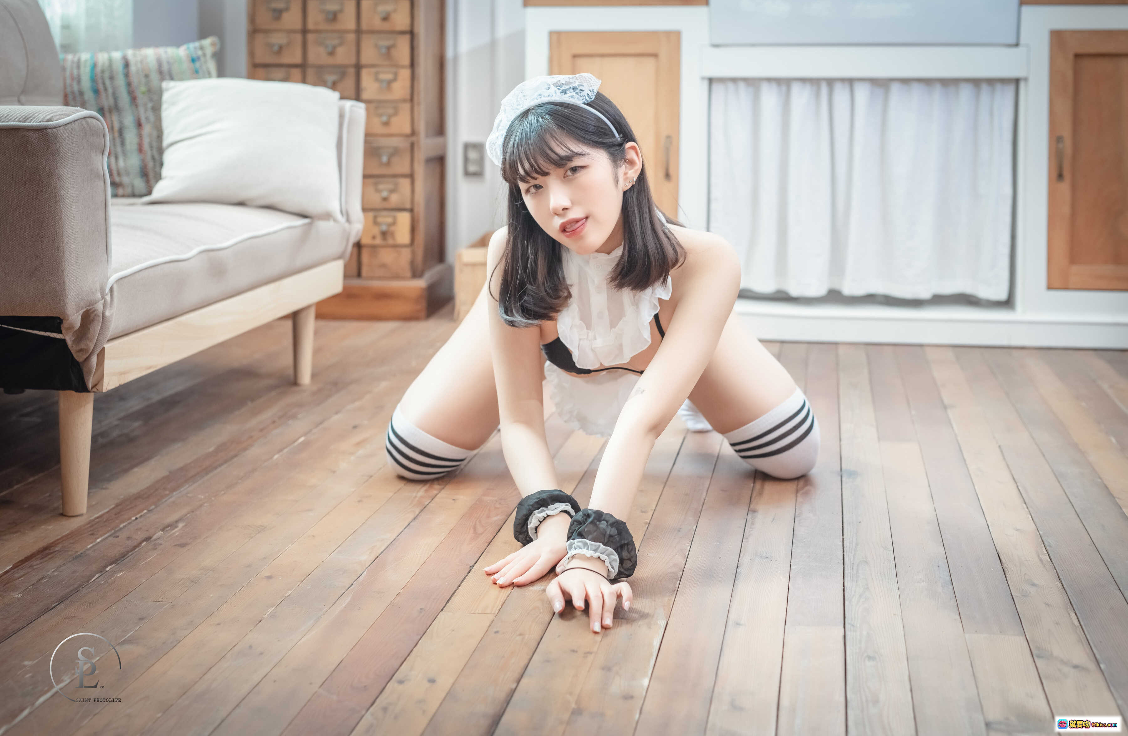 图片[9] - Sonson 13 猫耳少女写真 | Saint Photo Life Vol.2 | 粉色毛绒上衣+白色内裤 | 床上私房美拍 | 清纯性感日系风格 - 就要吻