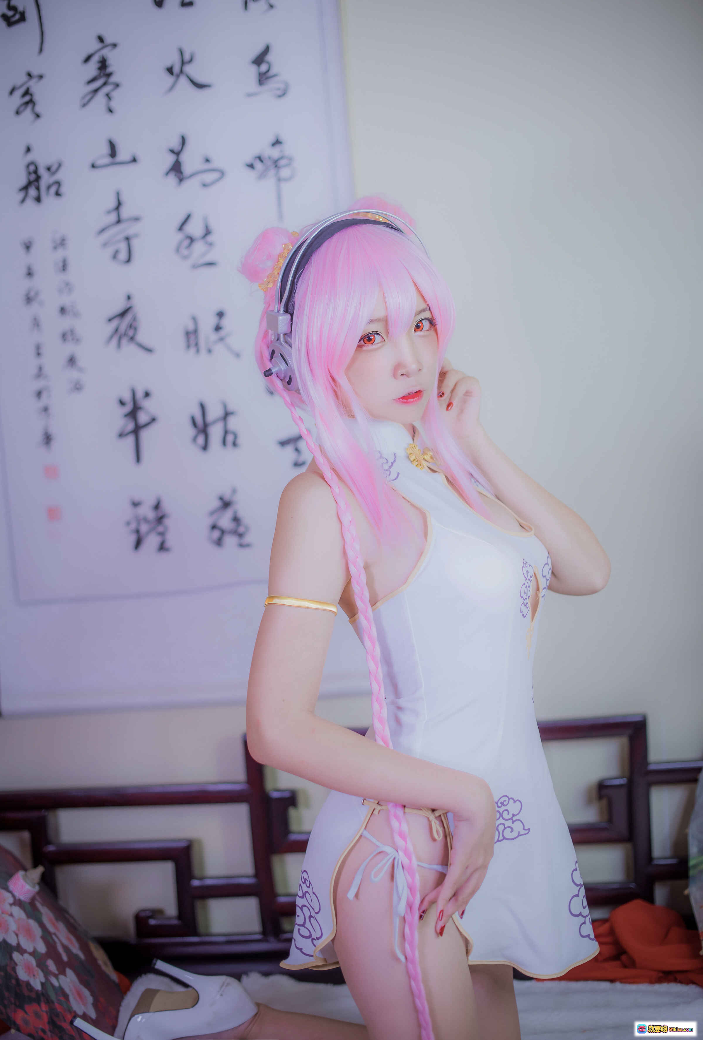 图片[5] - 二佐Nisa NO.057 索尼子旗袍写真 白色高跟鞋美腿特写 14P高清图集 - 就要吻