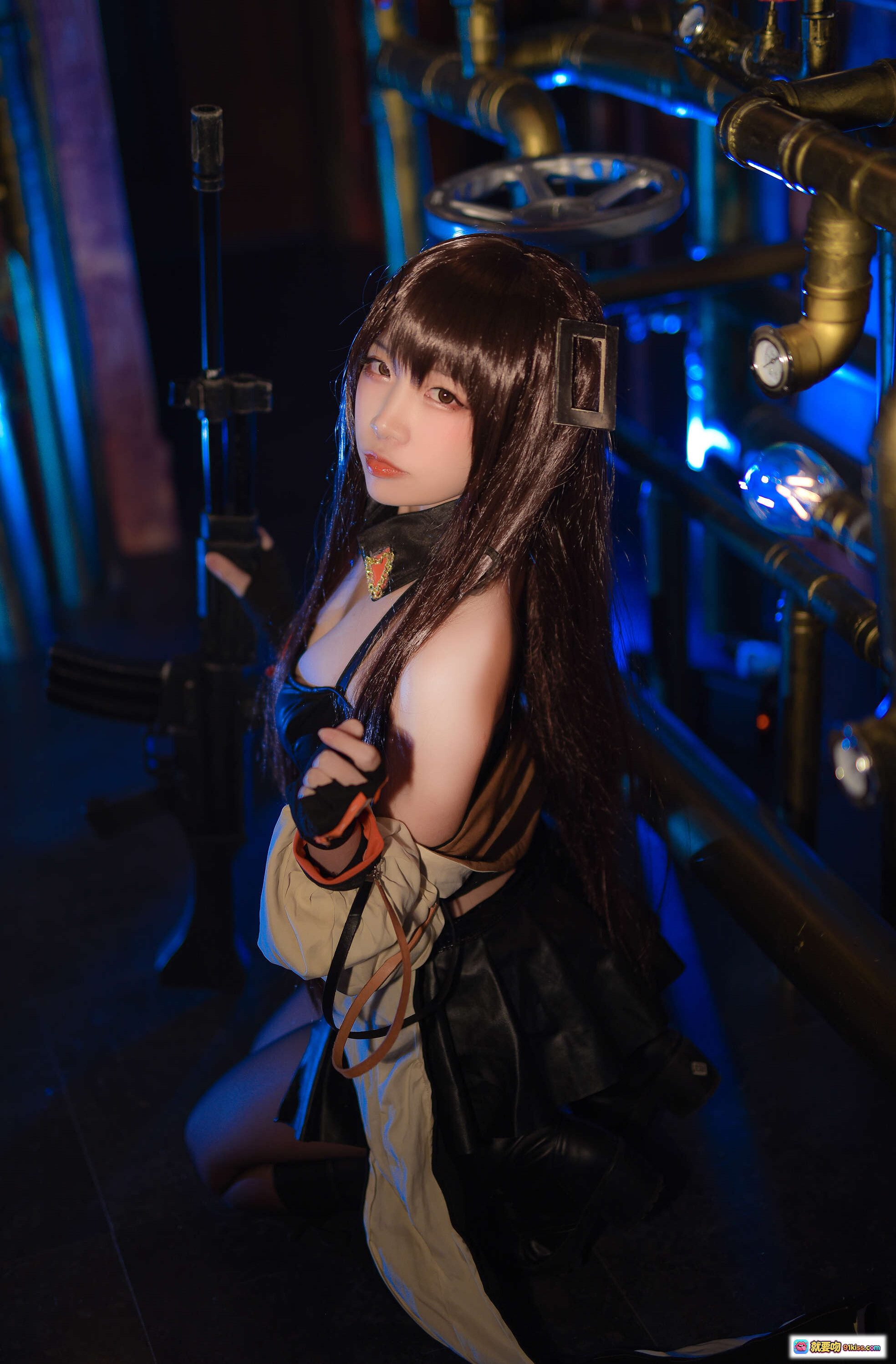 图片[9] - 二佐Nisa NO.099 少女前线K2 Cosplay写真 45P高清美图 黑丝吊带风 机械背景氛围感十足 - 就要吻