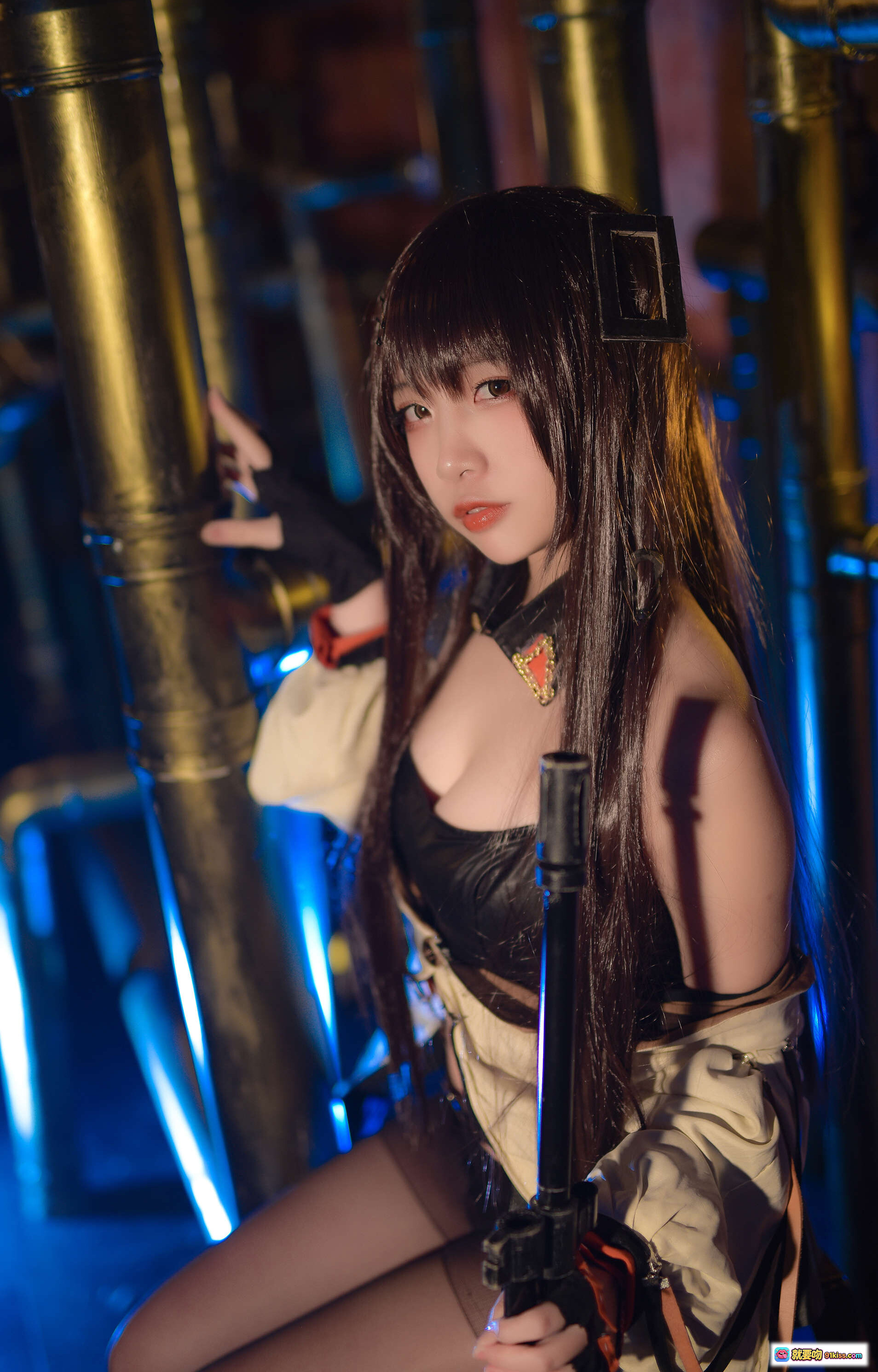 图片[10] - 二佐Nisa NO.099 少女前线K2 Cosplay写真 45P高清美图 黑丝吊带风 机械背景氛围感十足 - 就要吻