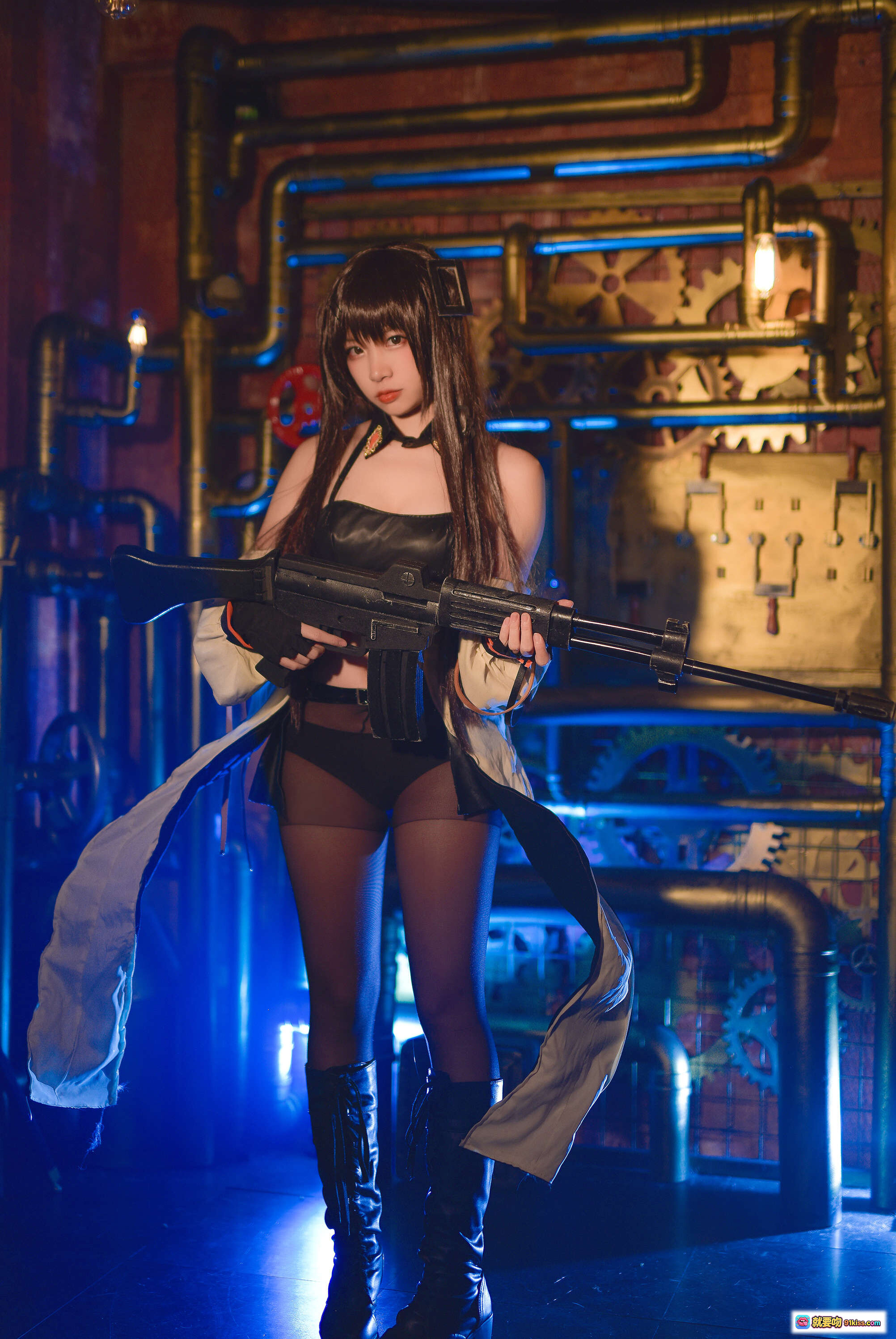 图片[6] - 二佐Nisa NO.099 少女前线K2 Cosplay写真 45P高清美图 黑丝吊带风 机械背景氛围感十足 - 就要吻