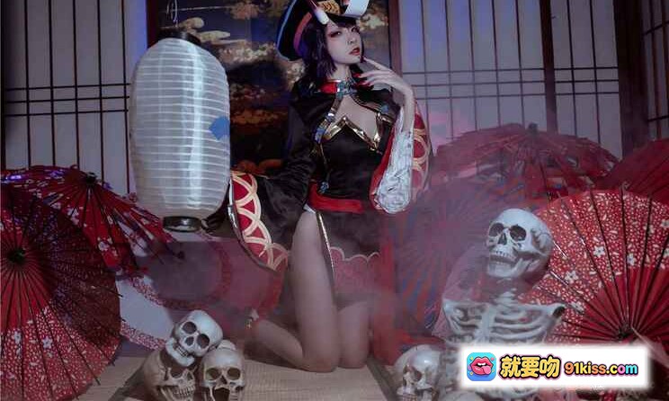 图片[10] - 二佐Nisa酒吞僵尸童子Cosplay写真｜日式和风暗黑系造型｜红伞骷髅场景｜精致妆容与服饰细节｜21P高清图集 - 就要吻