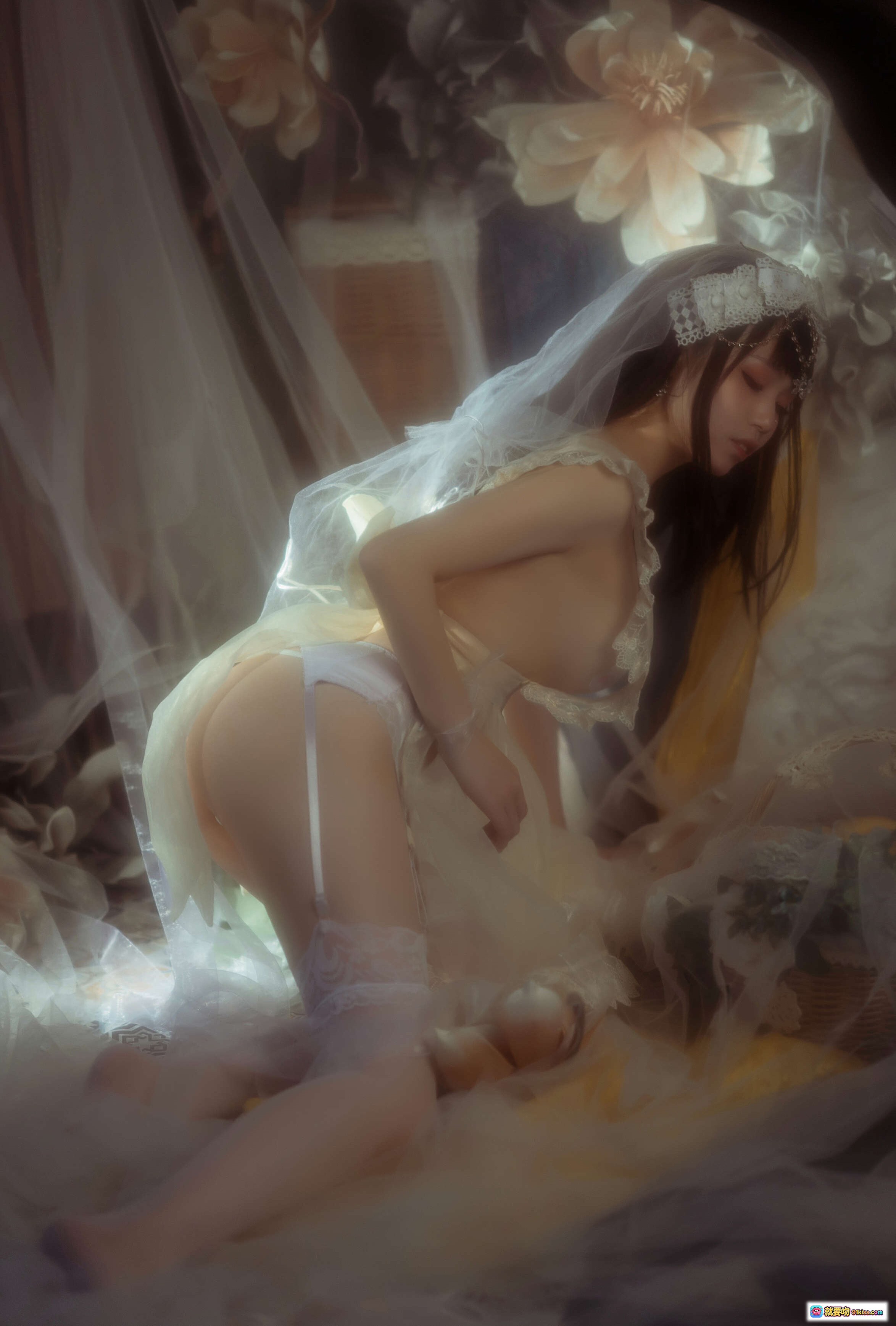 图片[2] - 七月喵子NO.002小仙女写真集 33P224MB 白纱蕾丝少女躺卧 梦幻柔光氛围感美图 - 就要吻