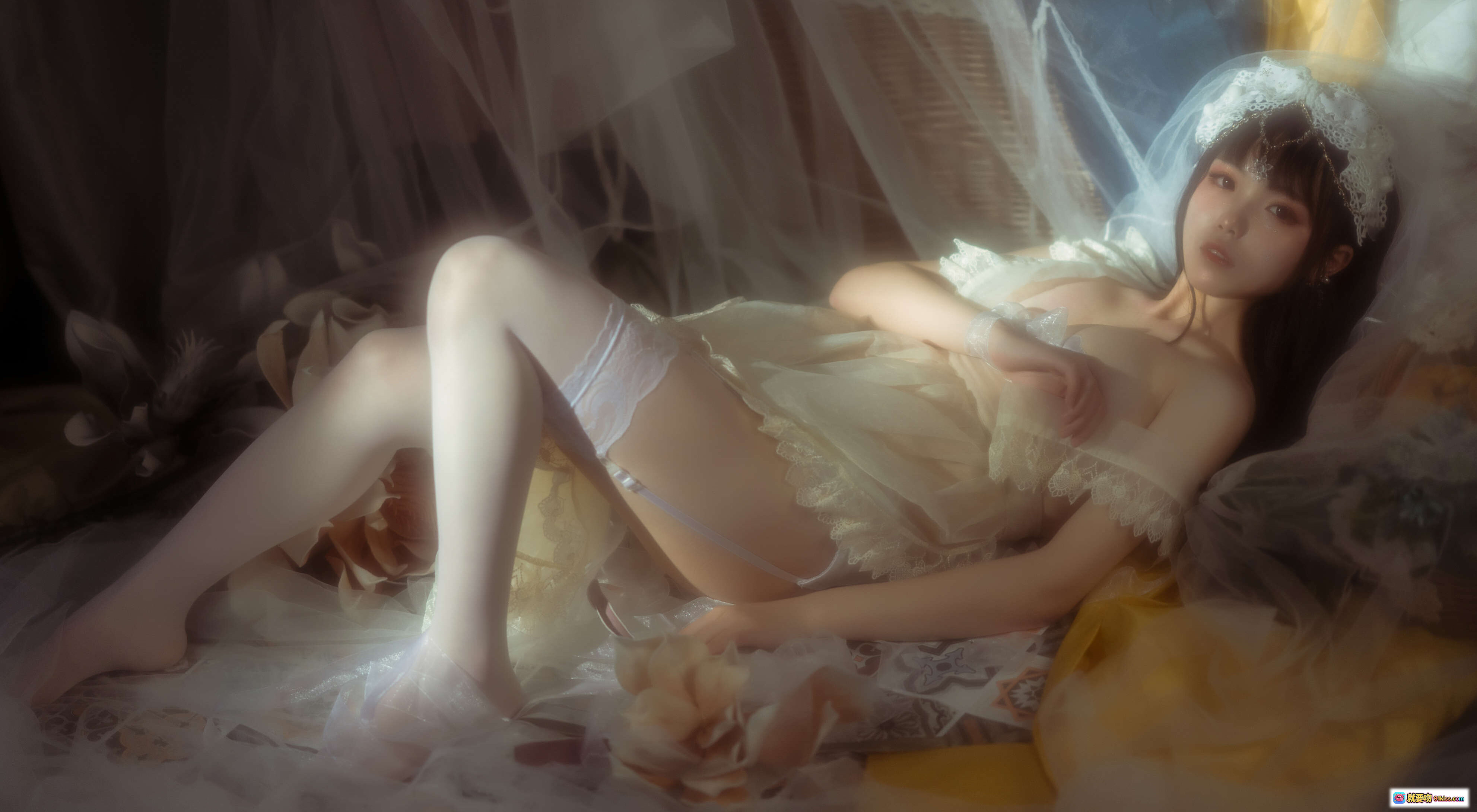 七月喵子NO.002小仙女写真集 33P224MB 白纱蕾丝少女躺卧 梦幻柔光氛围感美图 - 就要吻