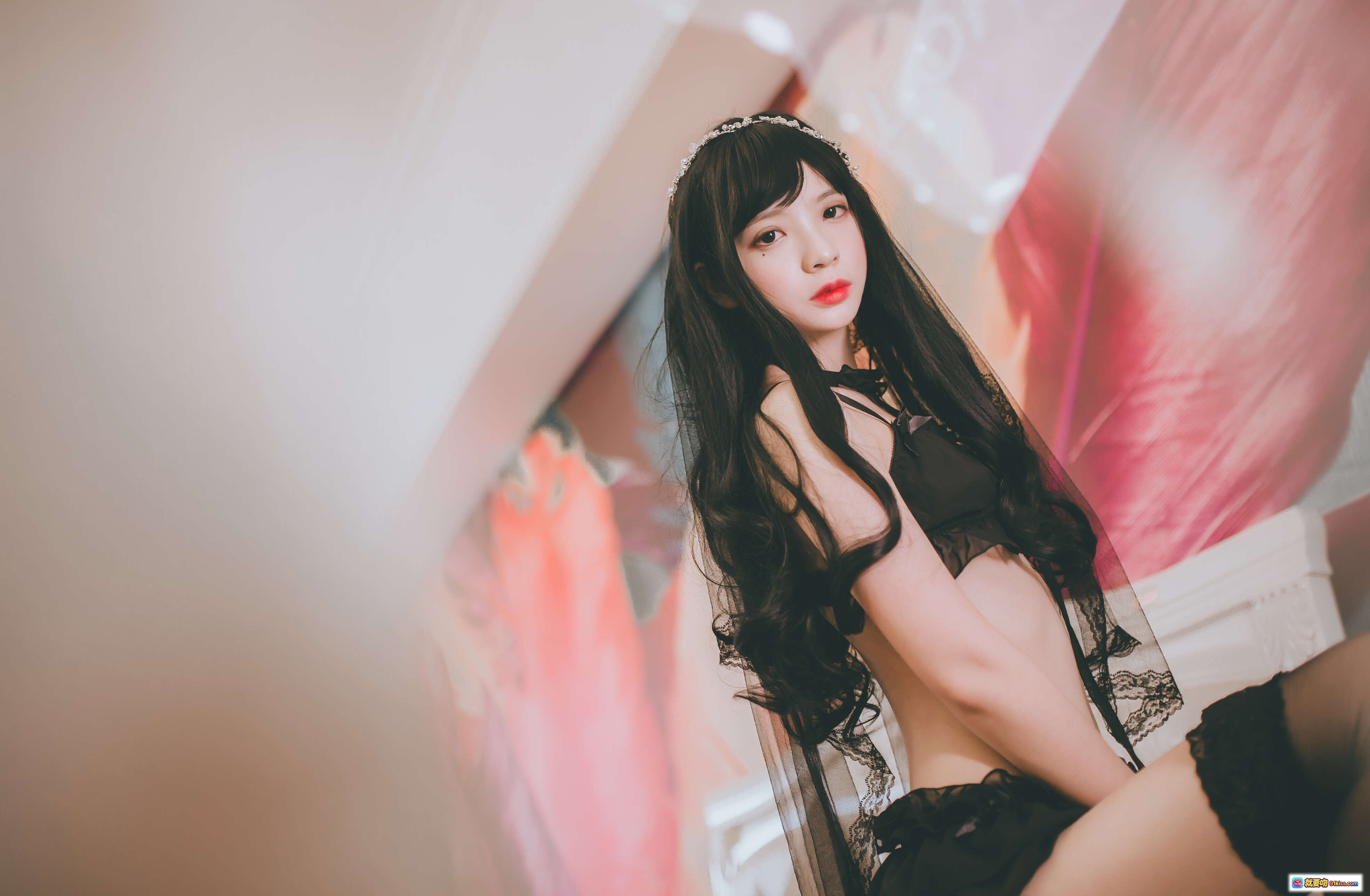 图片[2] - 疯猫ss NO.066 黑色小野猫写真 29P 166M 甜美少女蕾丝内衣头纱私房美图 - 就要吻