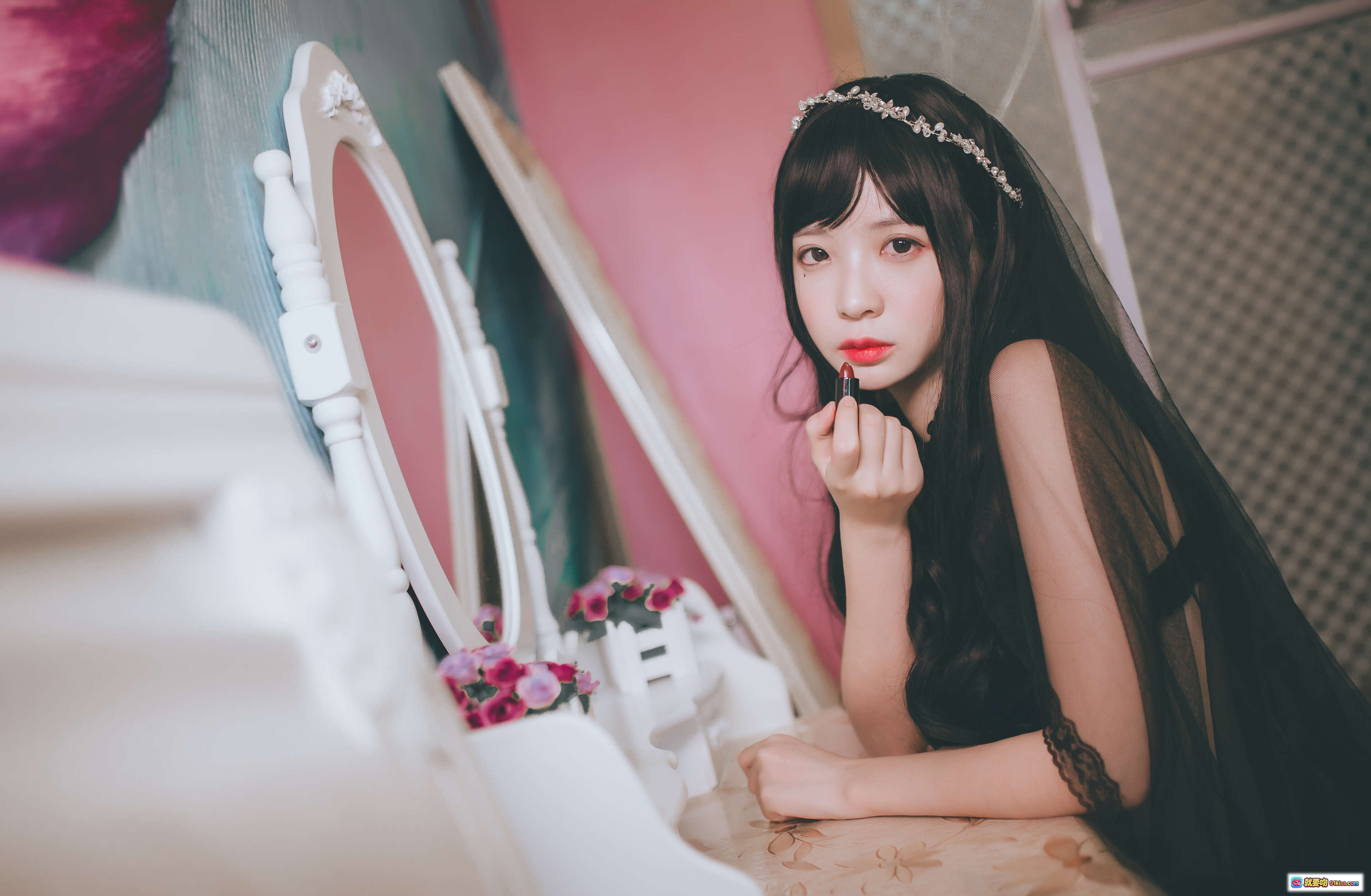 图片[9] - 疯猫ss NO.066 黑色小野猫写真 29P 166M 甜美少女蕾丝内衣头纱私房美图 - 就要吻