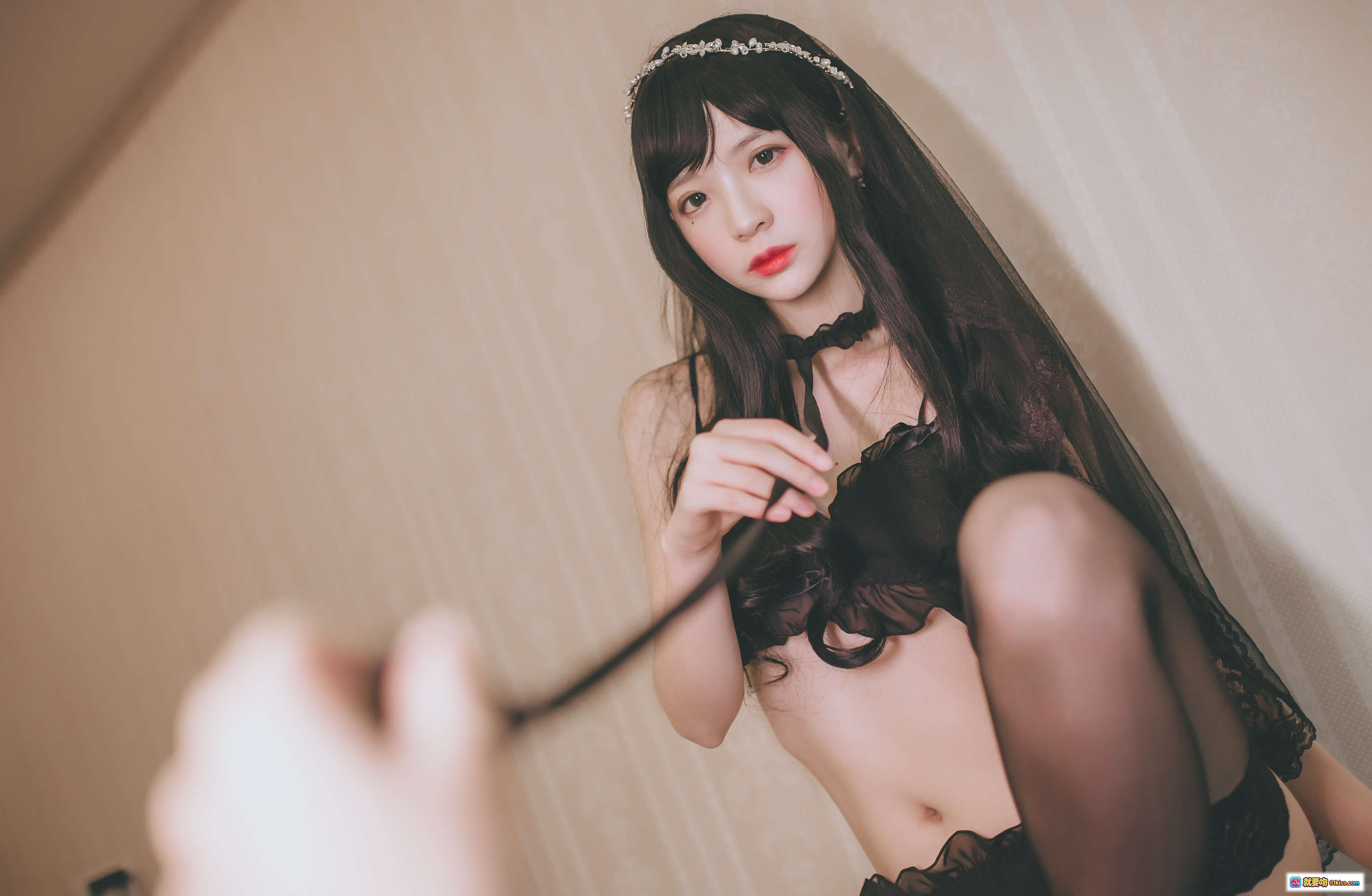 疯猫ss NO.066 黑色小野猫写真 29P 166M 甜美少女蕾丝内衣头纱私房美图 - 就要吻