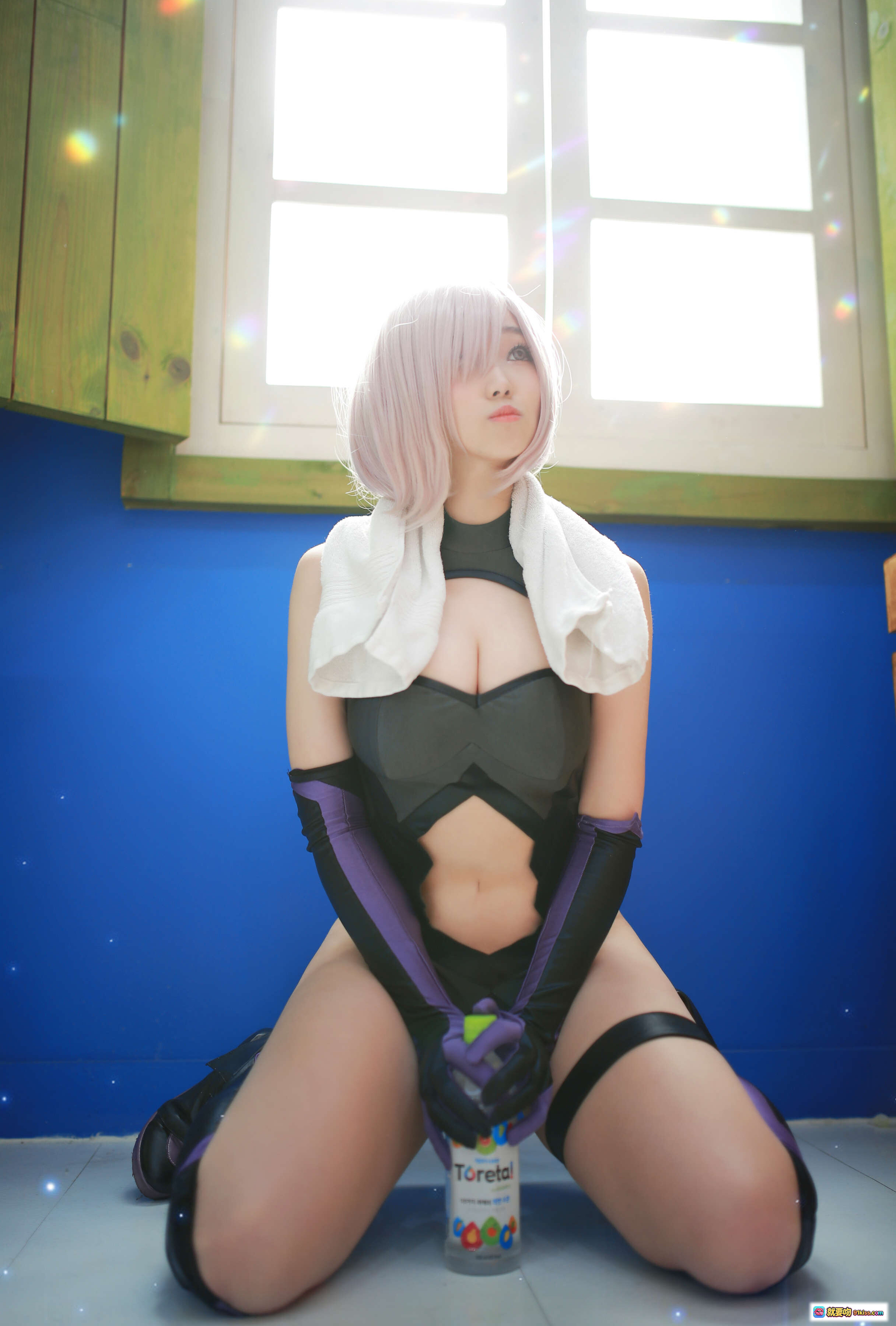 图片[8] - Bambi Cosplay Fate/Grand Order Mash Kyrielight Shielder 紫黑战衣 星空蓝光特效 二次元美少女角色扮演 - 就要吻
