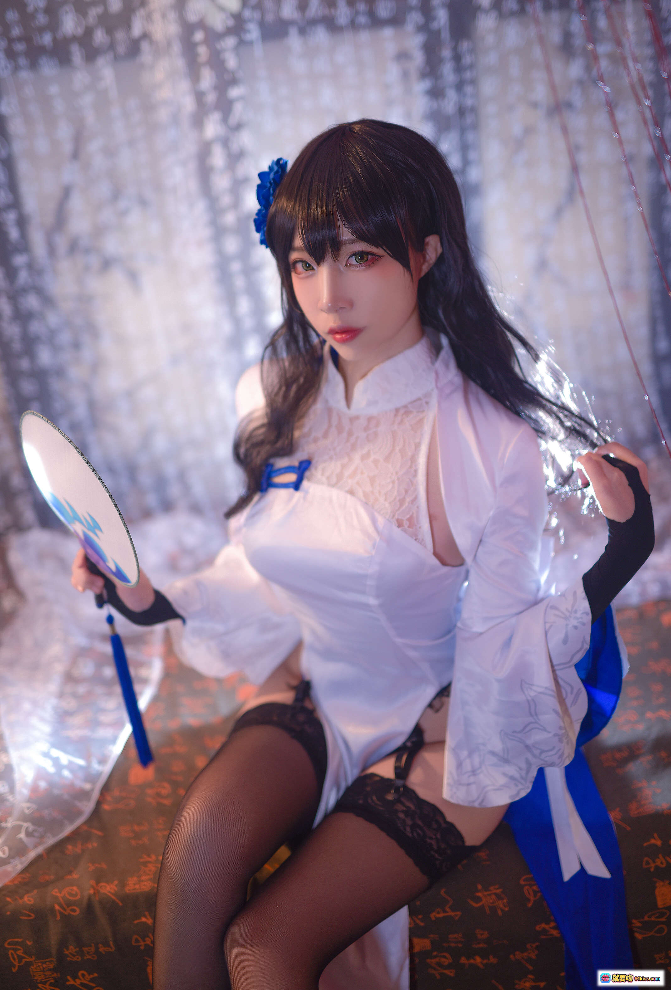 图片[7] - 二佐Nisa NO.020 95式玉玲珑 Cosplay写真 白衬衫蕾丝内衣 黑丝吊袜带 性感日系少女风 室内私房摄影 19P高清图集 - 就要吻
