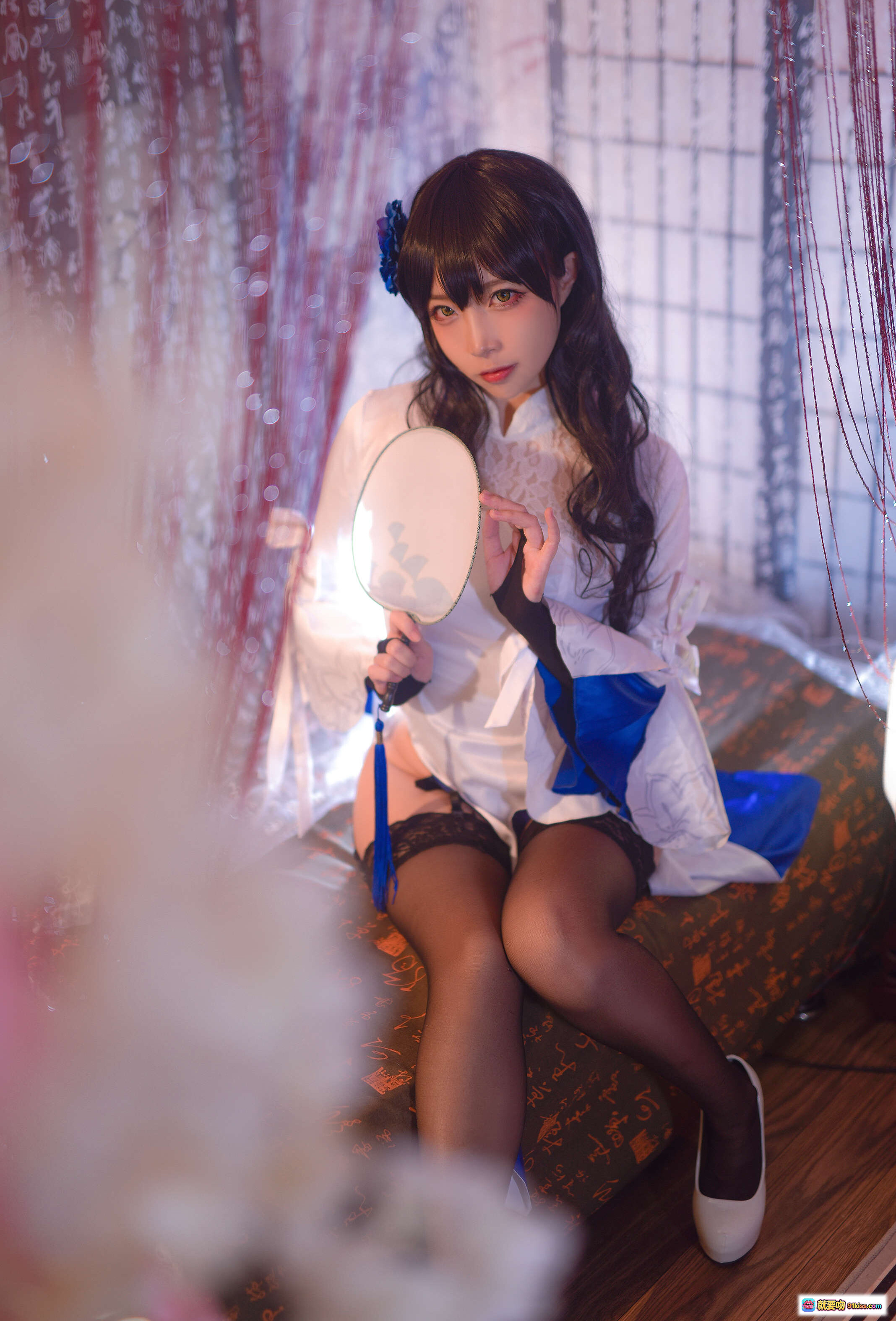 图片[3] - 二佐Nisa NO.020 95式玉玲珑 Cosplay写真 白衬衫蕾丝内衣 黑丝吊袜带 性感日系少女风 室内私房摄影 19P高清图集 - 就要吻
