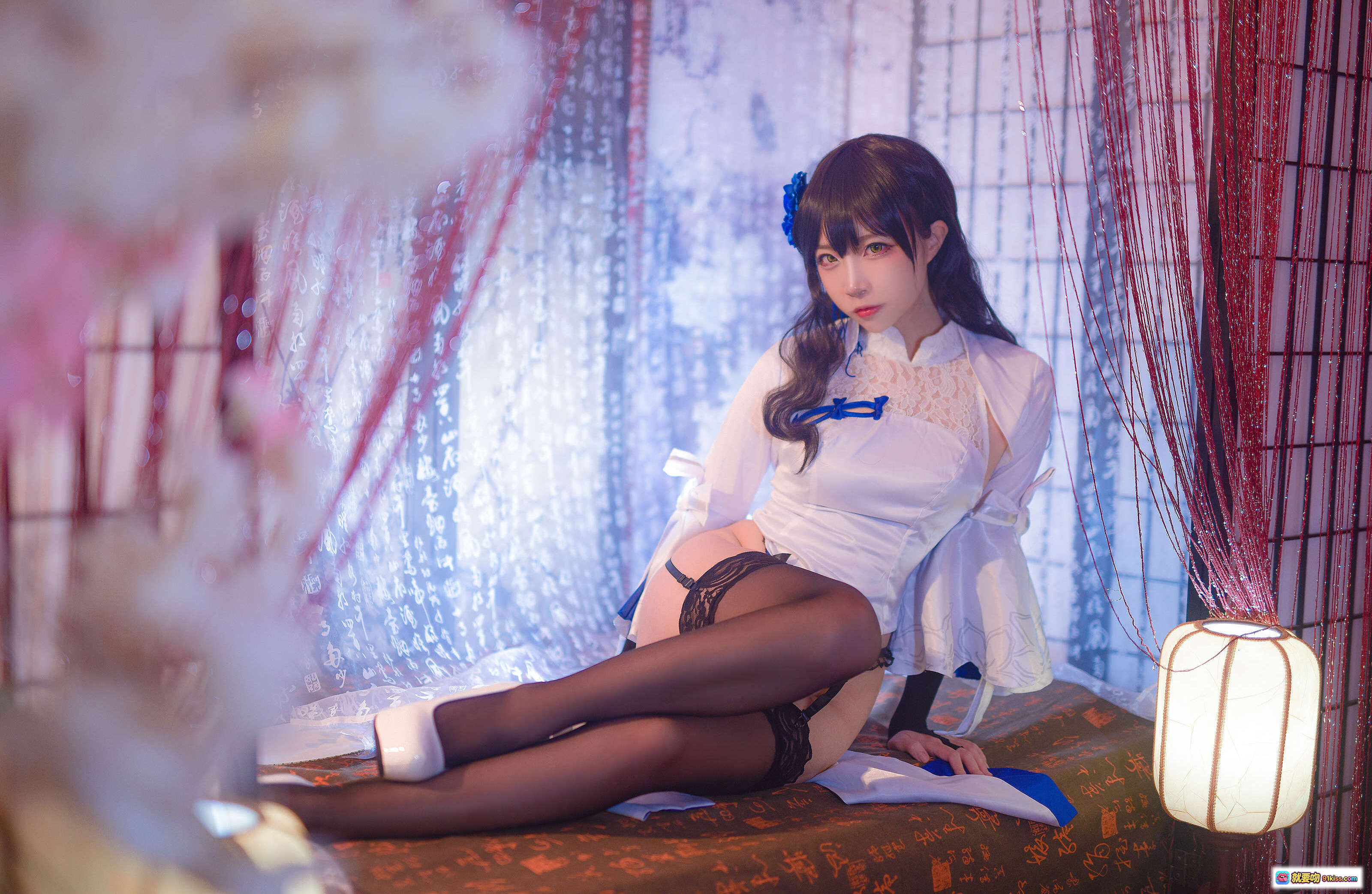 图片[6] - 二佐Nisa NO.020 95式玉玲珑 Cosplay写真 白衬衫蕾丝内衣 黑丝吊袜带 性感日系少女风 室内私房摄影 19P高清图集 - 就要吻