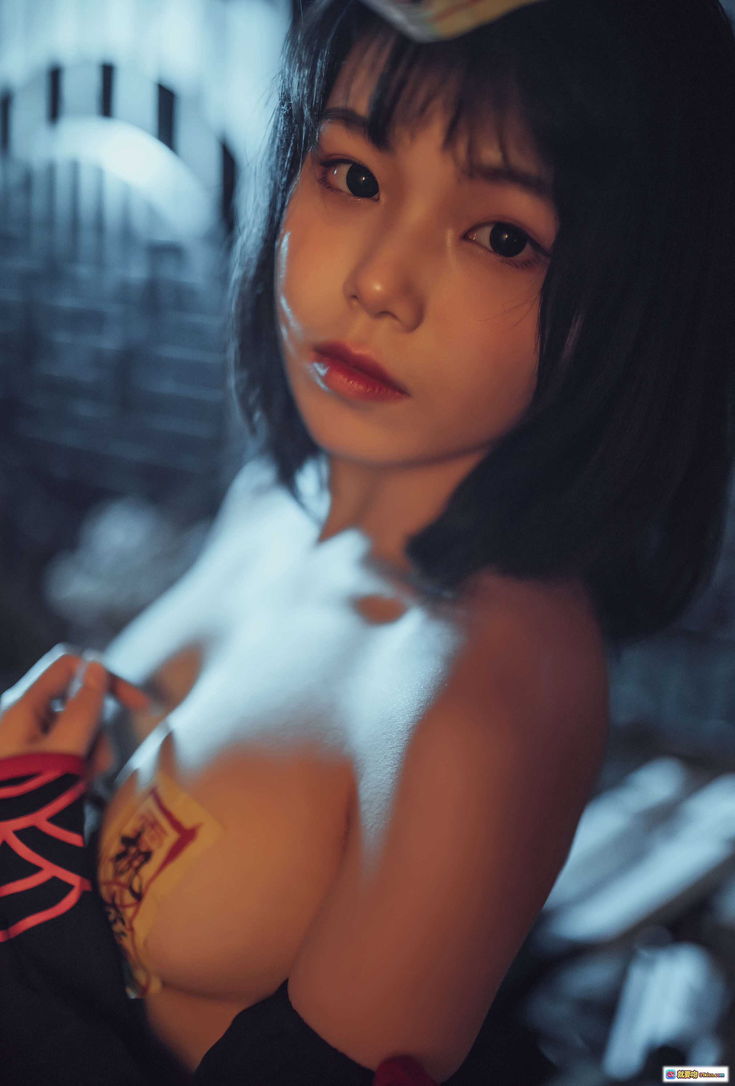 图片[8] - 七月喵子NO.001小僵尸写真集22P179MB古风暗调性感Cosplay黑丝短发贴纸妆容日系少女摄影 - 就要吻