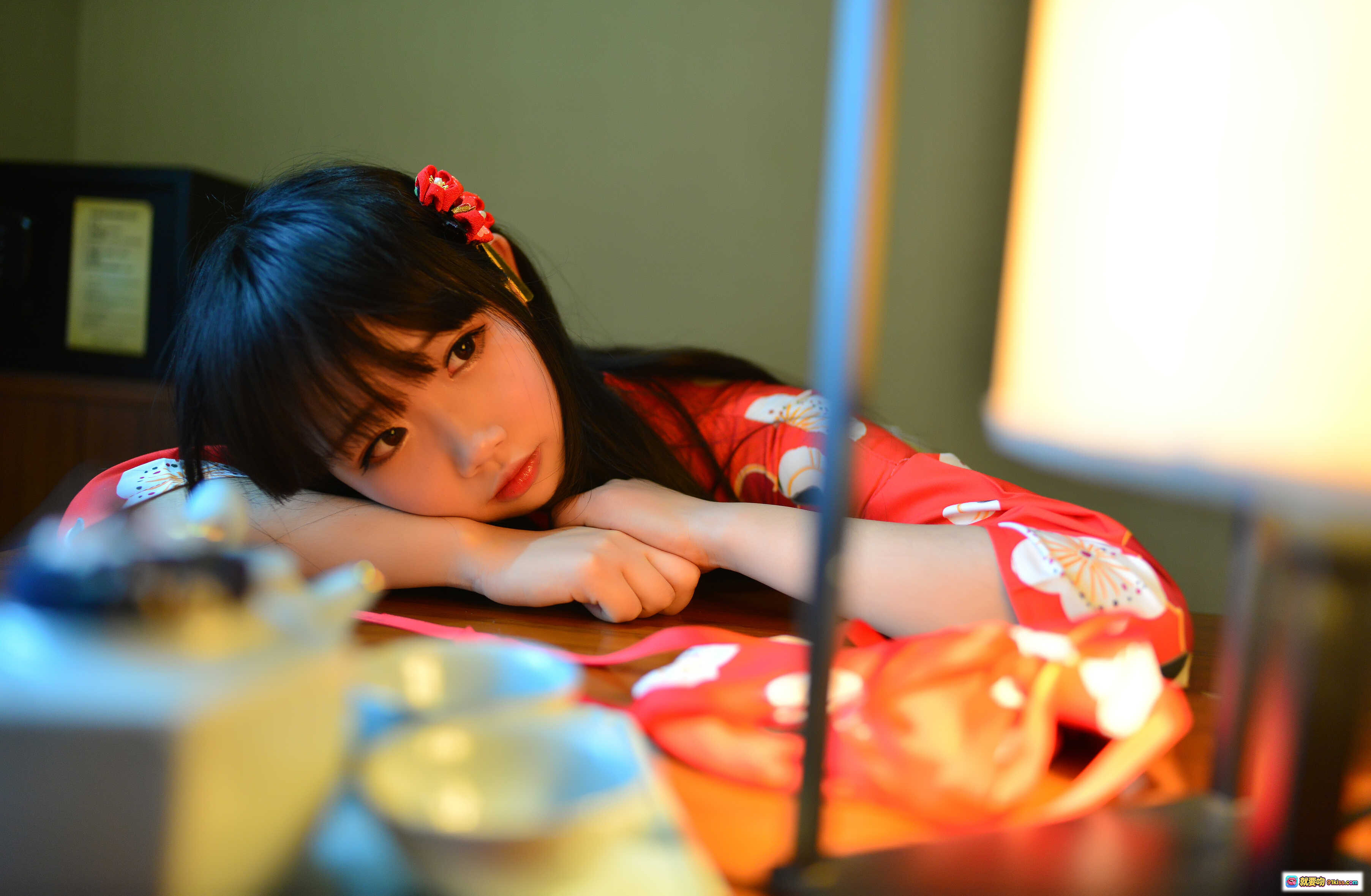 图片[10] - 雪琪SAMA NO.026 红色浴衣美腿写真 14P高清图集 日式和风少女私房照 - 就要吻